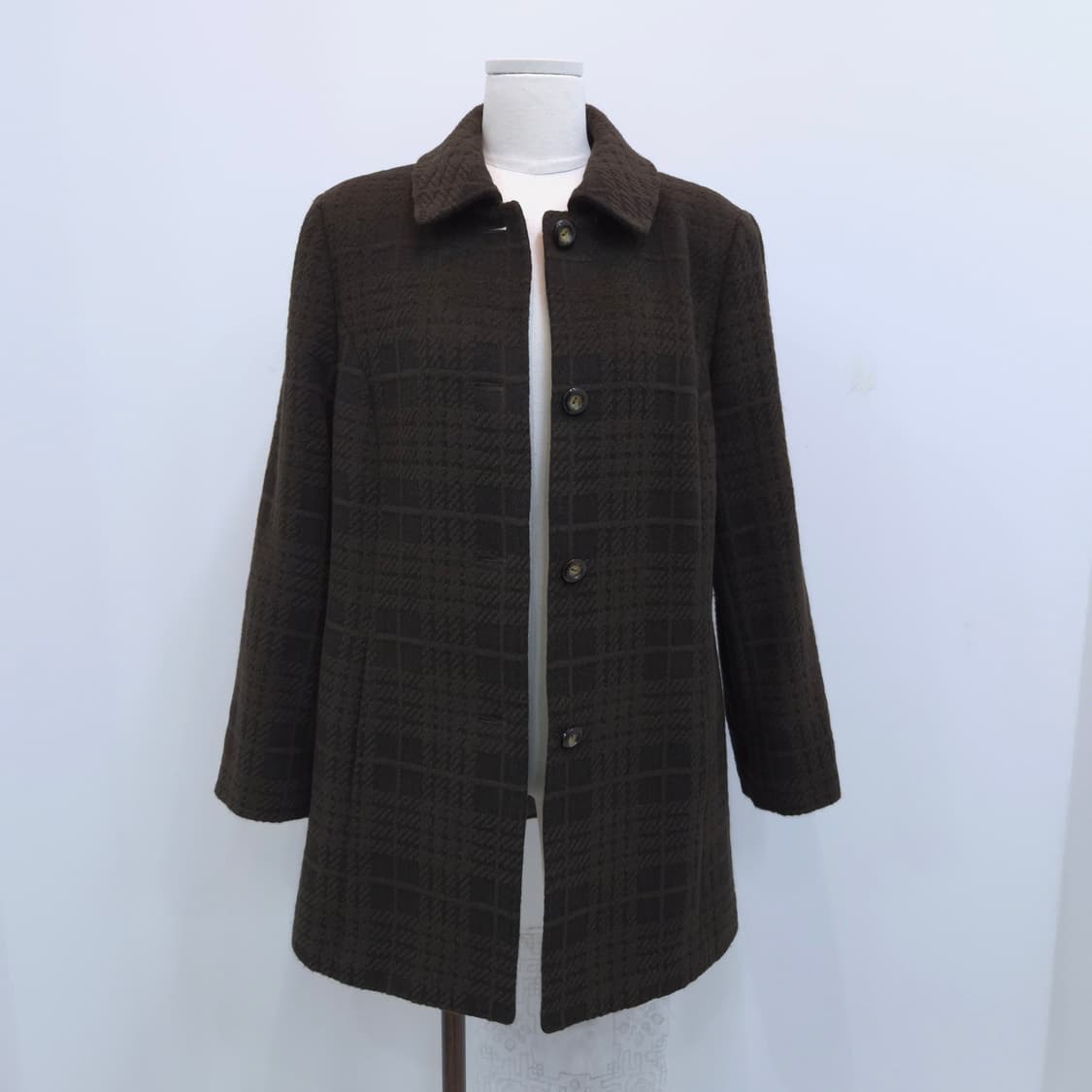 Addenda by RENOWN 울 100% 체크 하프코트 상품이미지8