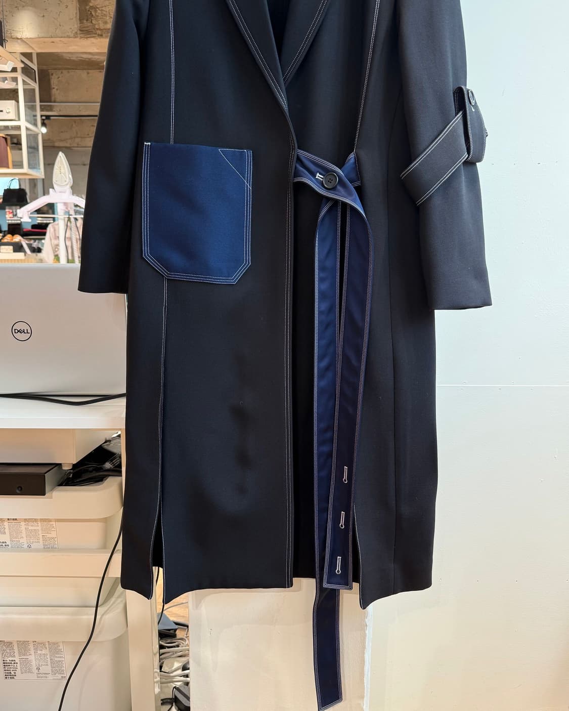 셀린느 15ss 피비 파일로 블랙 스티치 코트  상품이미지6