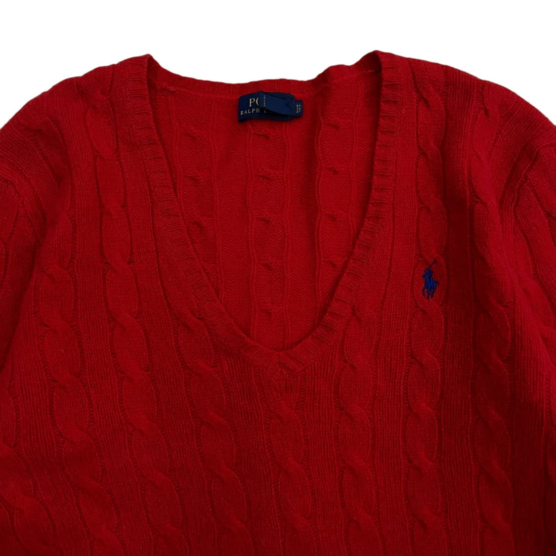 폴로 랄프로렌 블루포니 오렌지 꽈배기 앙고라 브이니트 L 상품이미지3