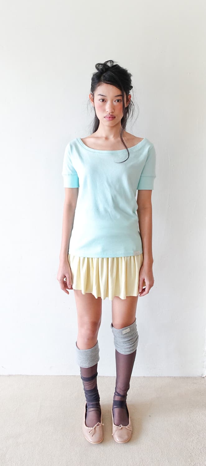 샵페어리 리브 하프 탑 민트 rib half top mint 상품이미지2