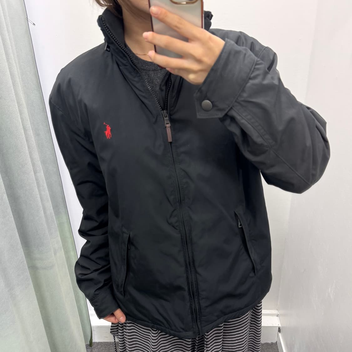 폴로 블랙 기모 블루종 페리 자켓 상품이미지3