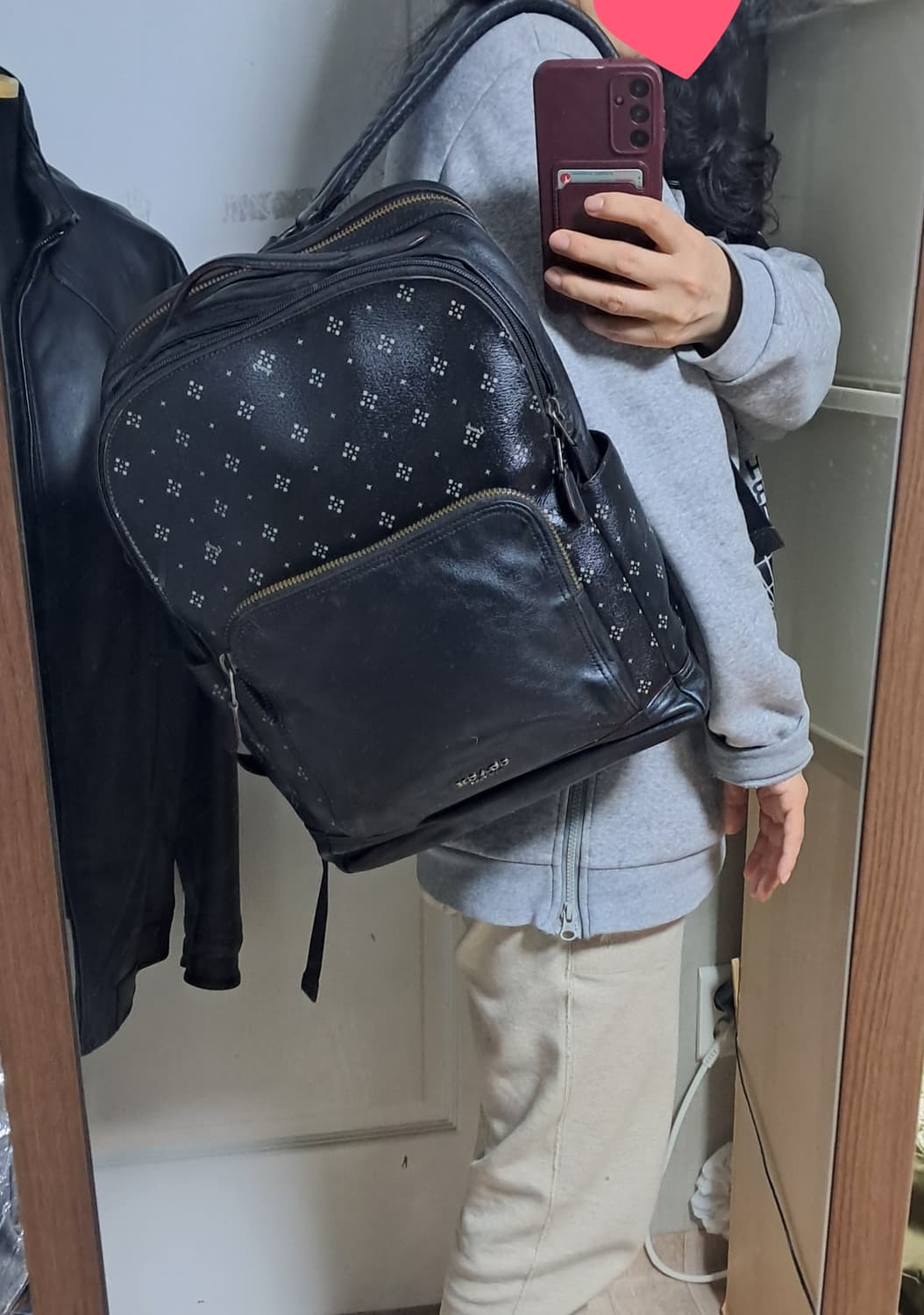 코치 블랙 가죽 백팩 (남녀공용 가능) 상품이미지8