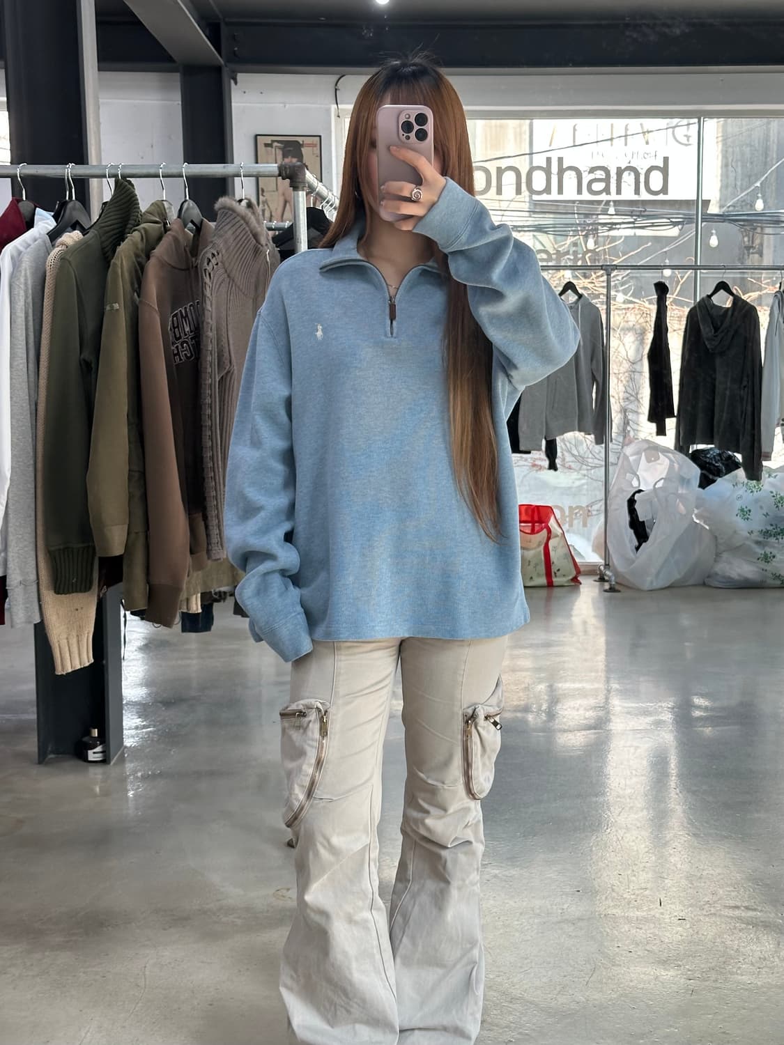 폴로랄프로렌 코튼 쿼터 지퍼 모크넥 스웨터 상품이미지3