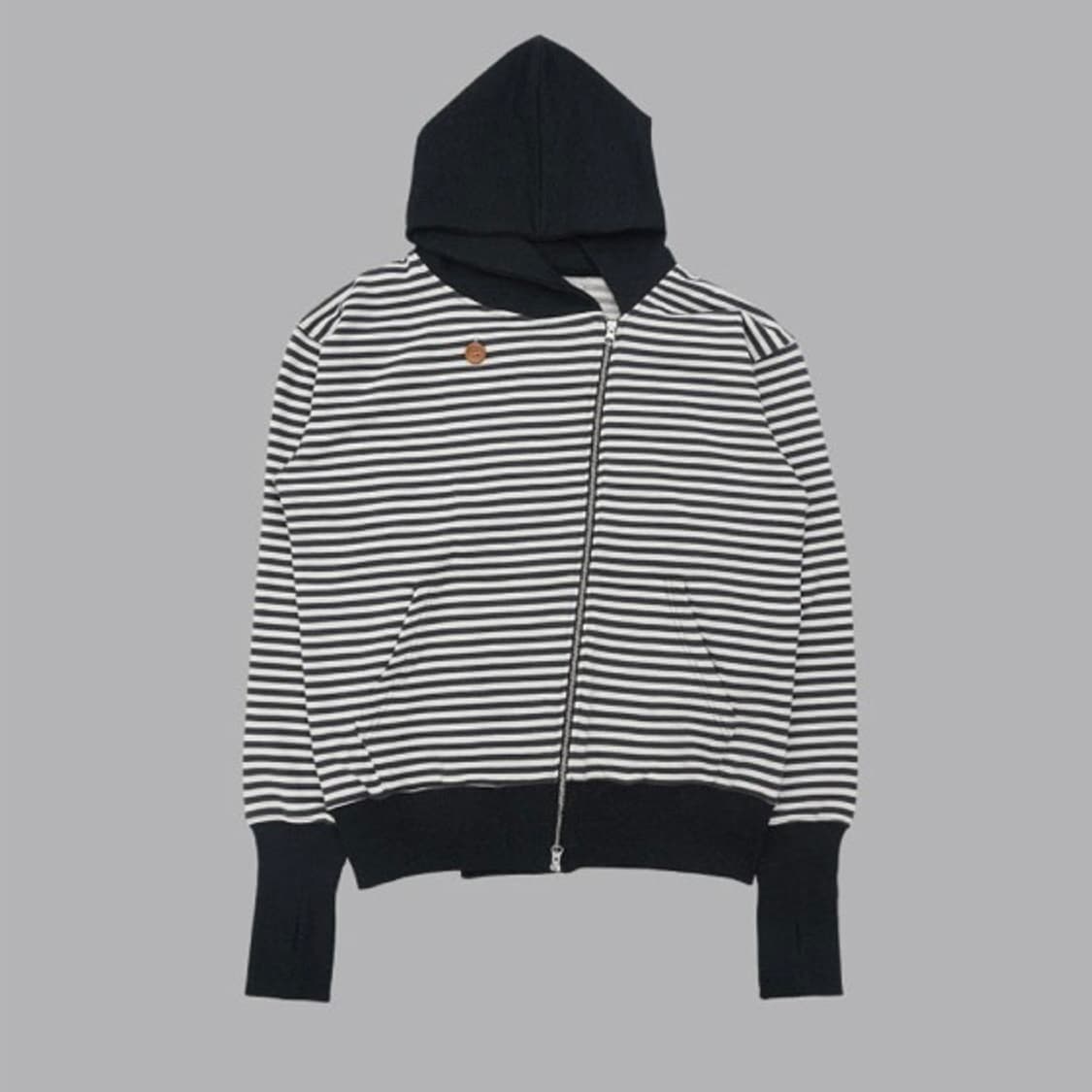 더뮤지엄비지터 stripe unbalance hoodie 상품이미지3