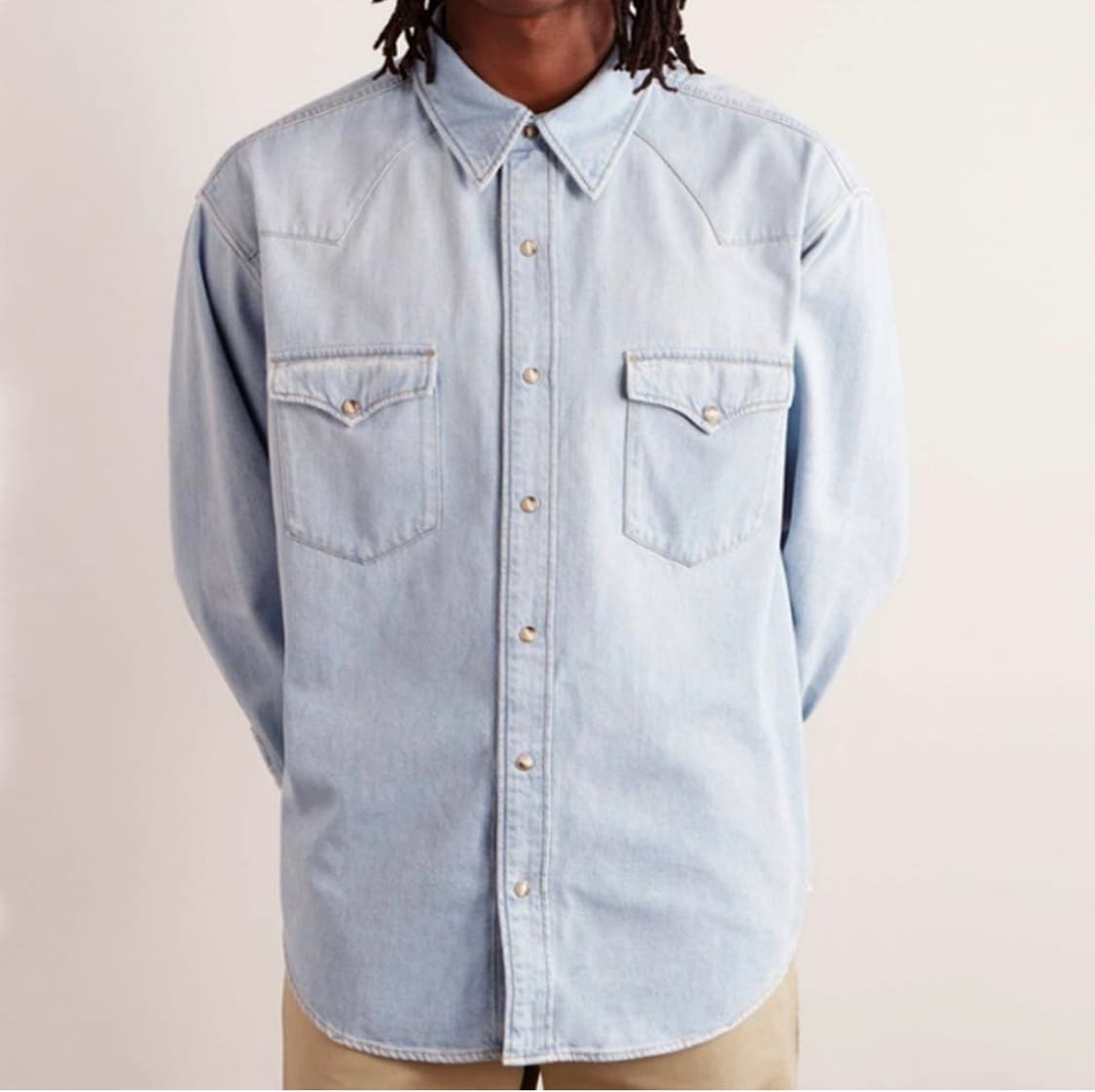 셀린느 웨스턴 셔츠 연청 데미 XL 상품이미지6