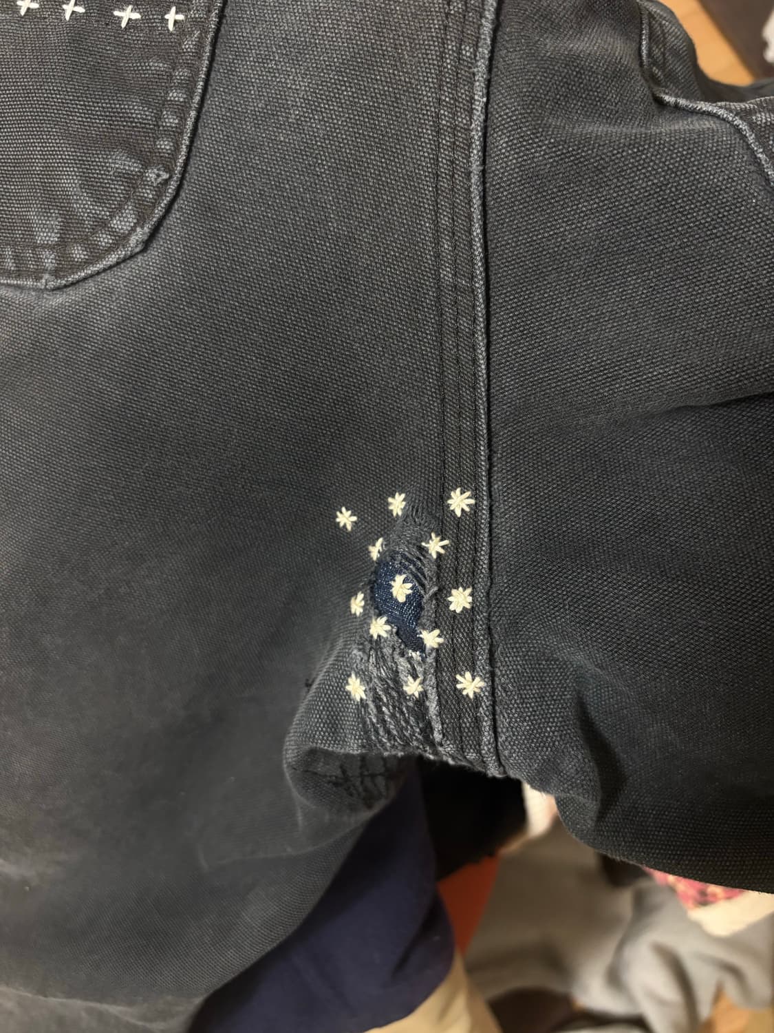 Carhartt B136 블랙 더블니 사시코 팬츠 상품이미지7