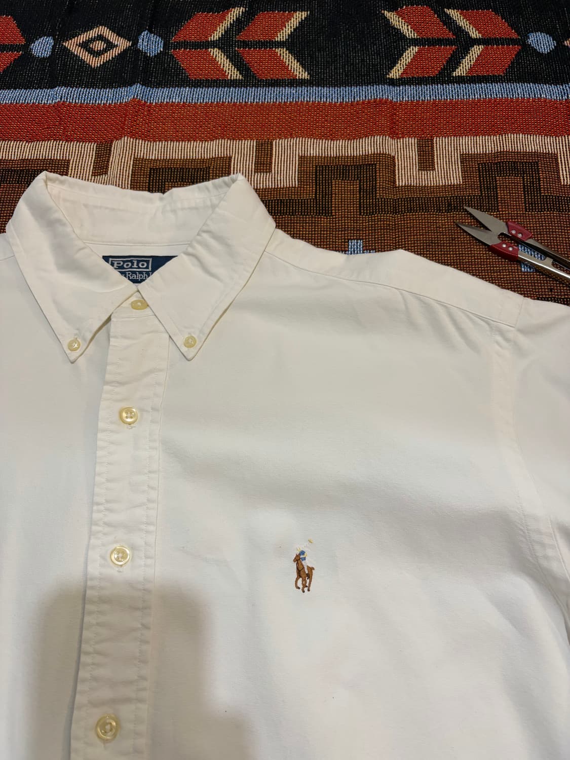 XXL) 90s 폴로 랄프로렌 야머스 셔츠 화이트 상품이미지2