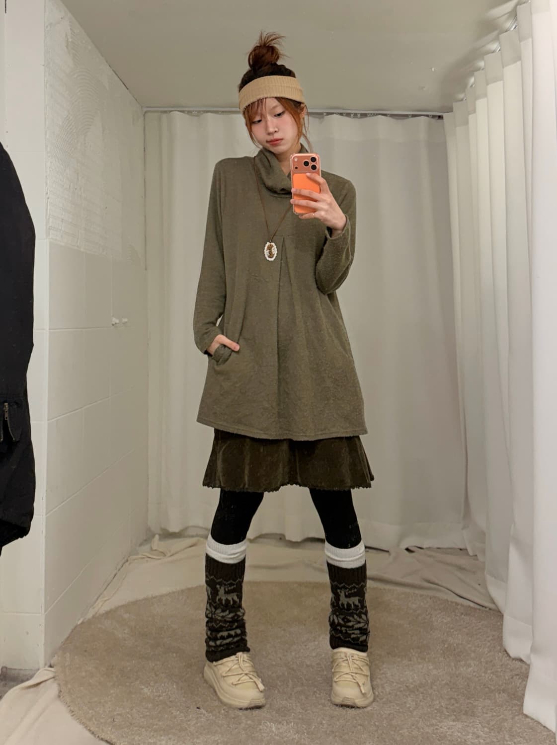 빈티지 카키 데일리 그런지 모리 코디 세트 상품이미지3