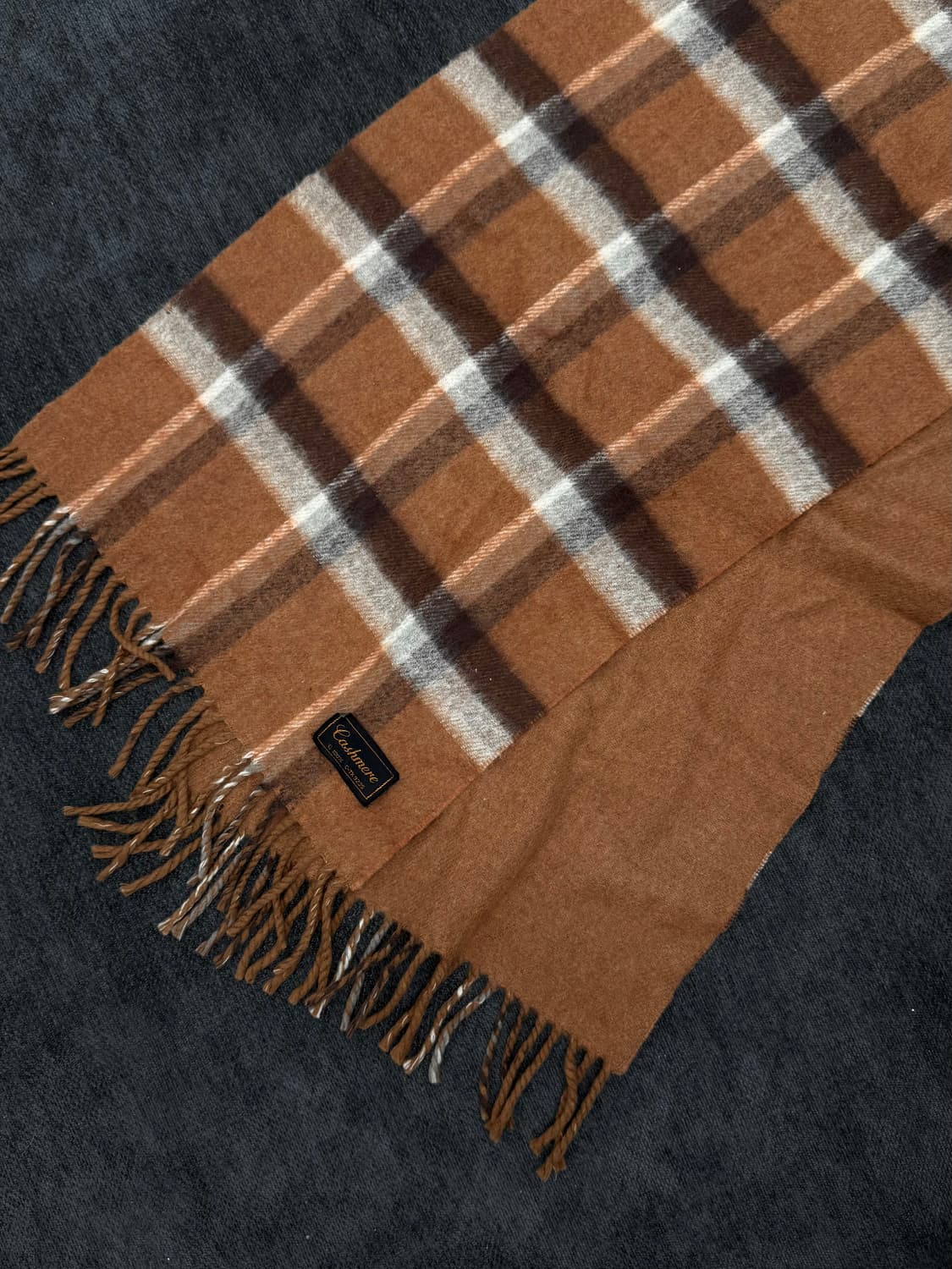 빈티지 캐시미어 체크 머플러 상품이미지2