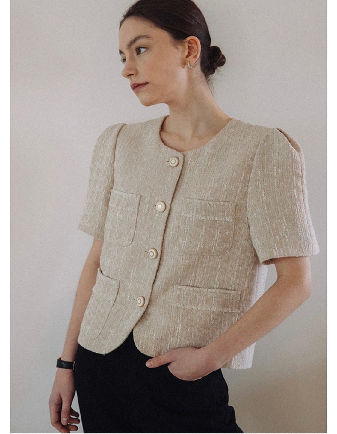 vocavaca보카바카 트위드 반팔자켓 상품이미지1