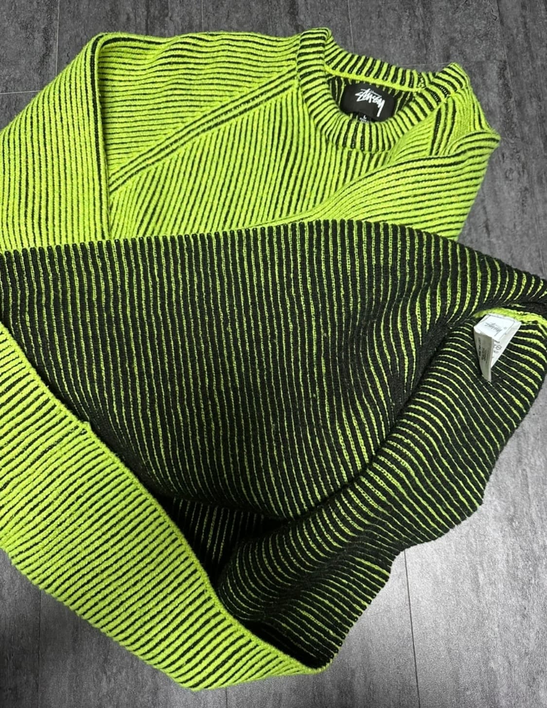 스투시 콘트라스트 립 남성스웨터 L(새제품) 상품이미지5