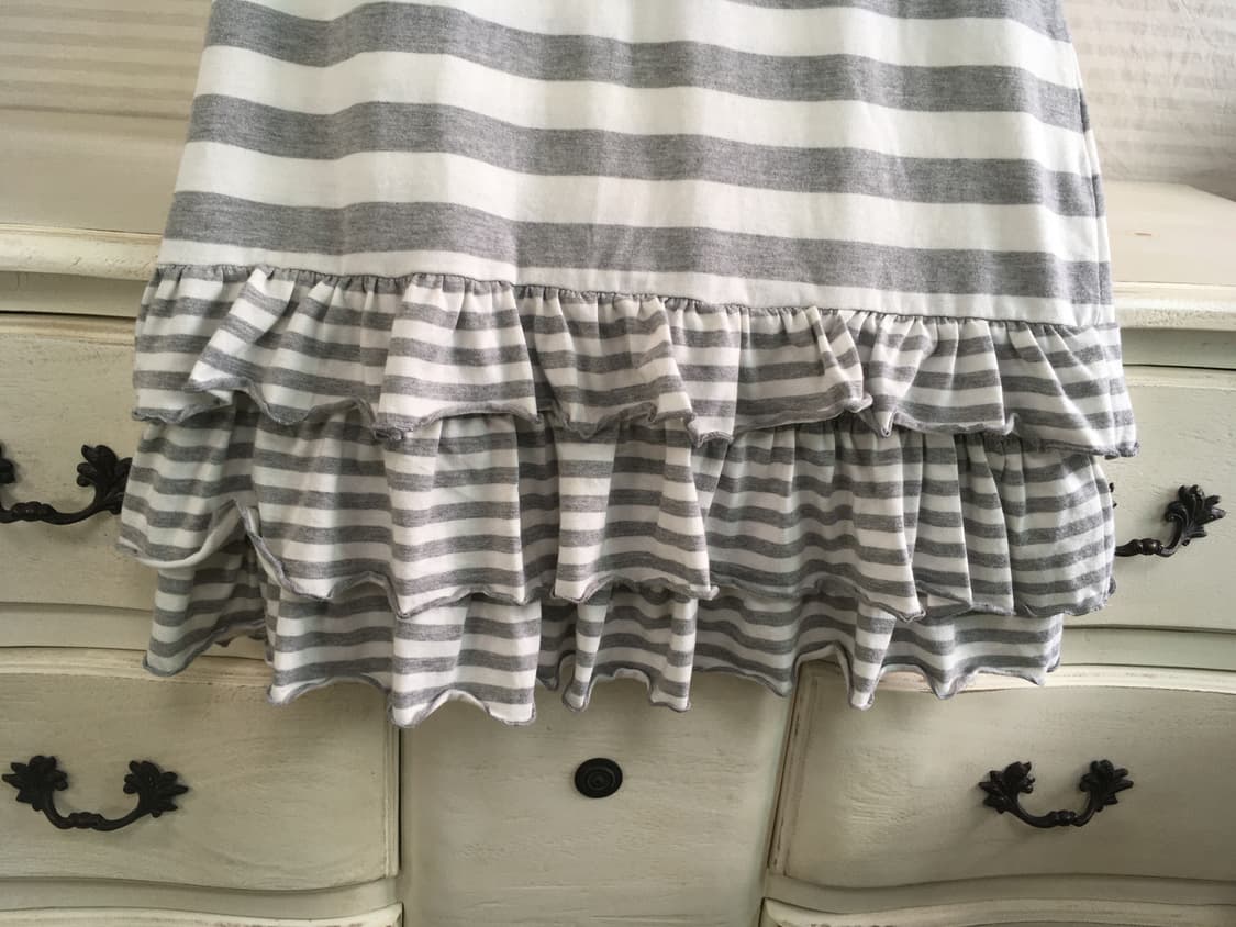 jpn vintage lovely puff stripe frill top 상품이미지7