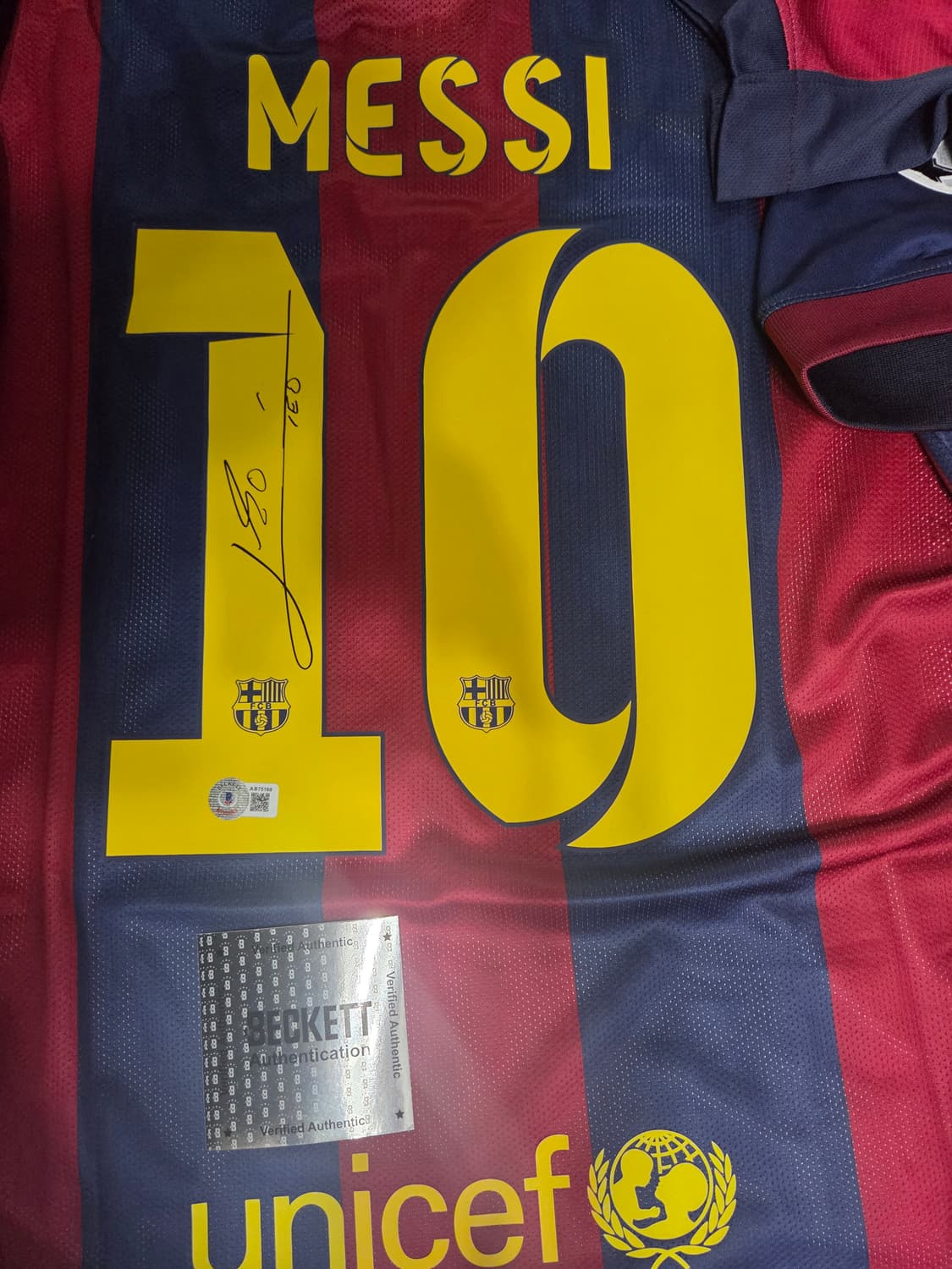 14-15 바르셀로나 베켓인증 메시 사인 유니폼 상품이미지1
