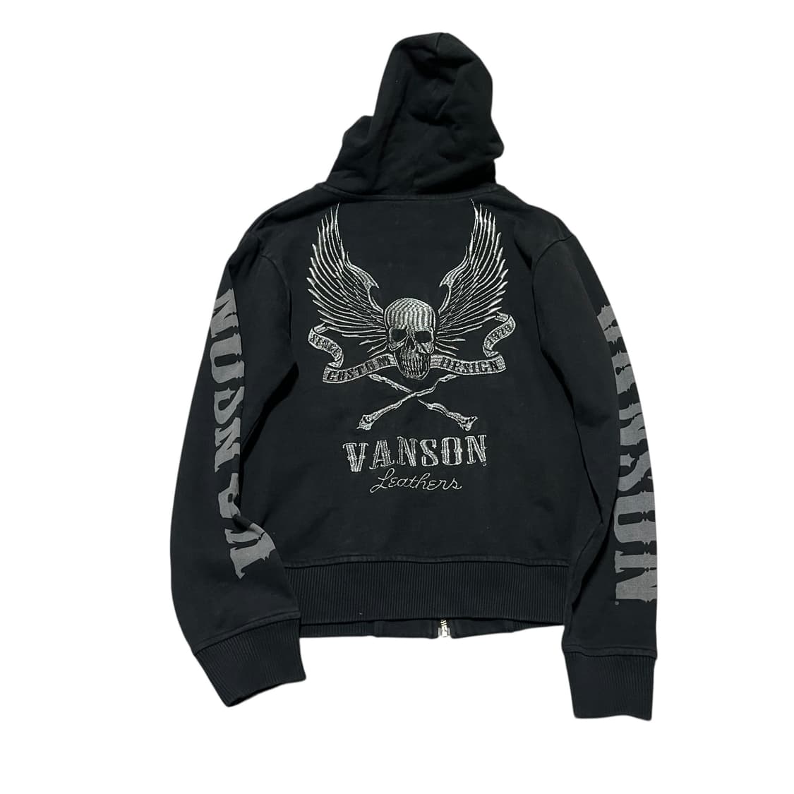 밴슨 레더 글리터 레터링 자수 후드집업  상품이미지1