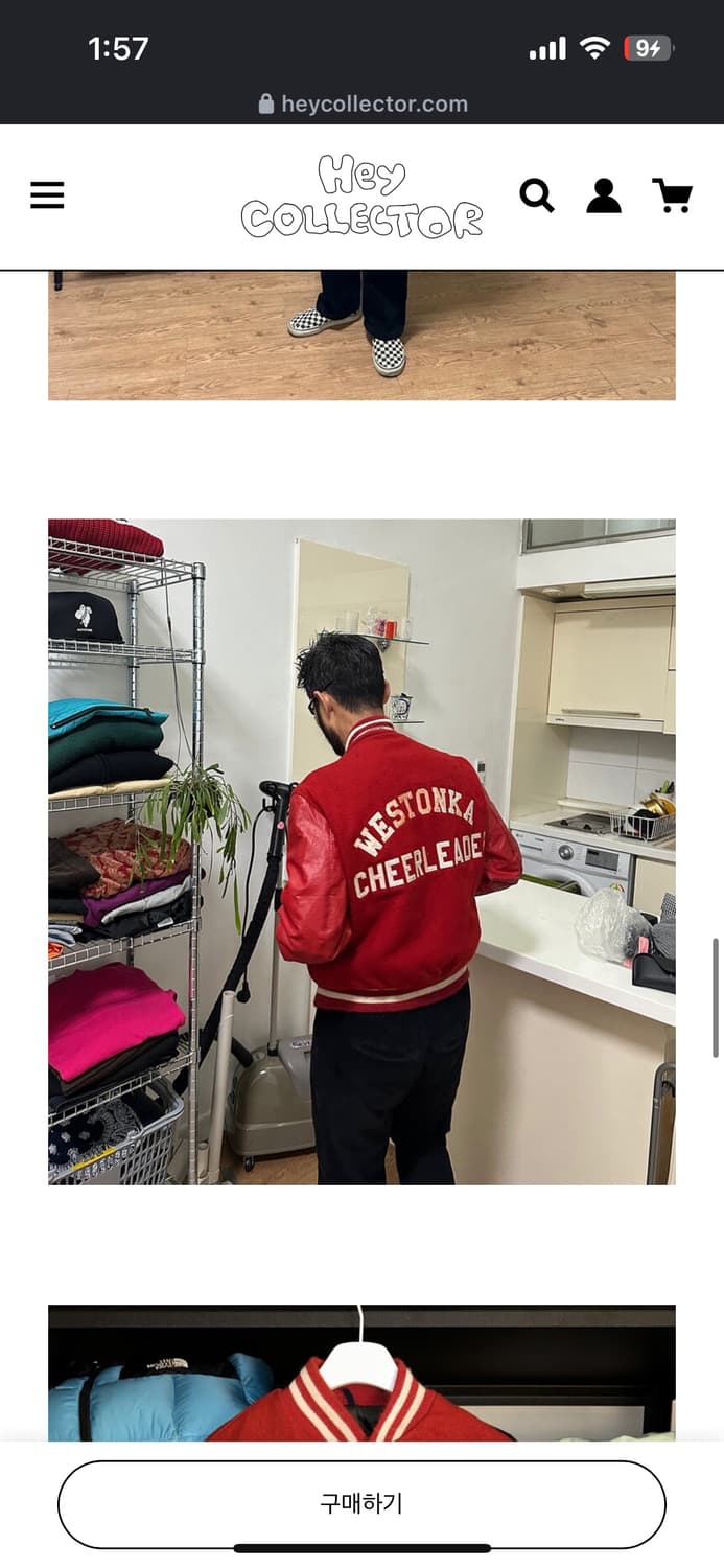 80‘s 레더 울 바시티 자켓 상품이미지9