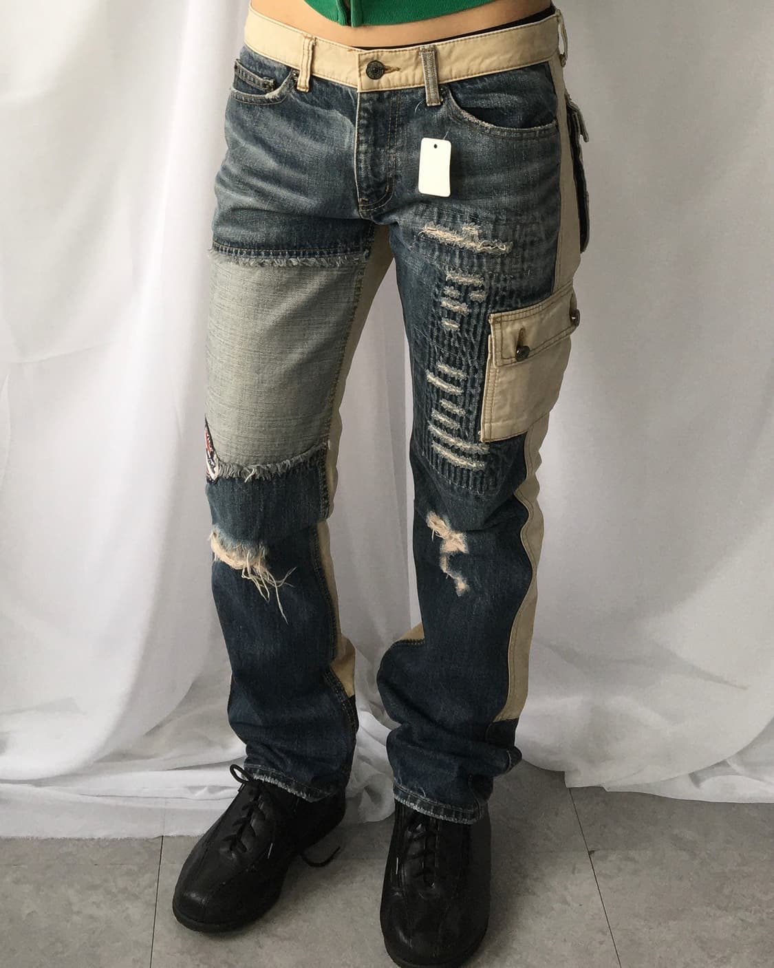 Damage pocket patch point denim pants 상품이미지7