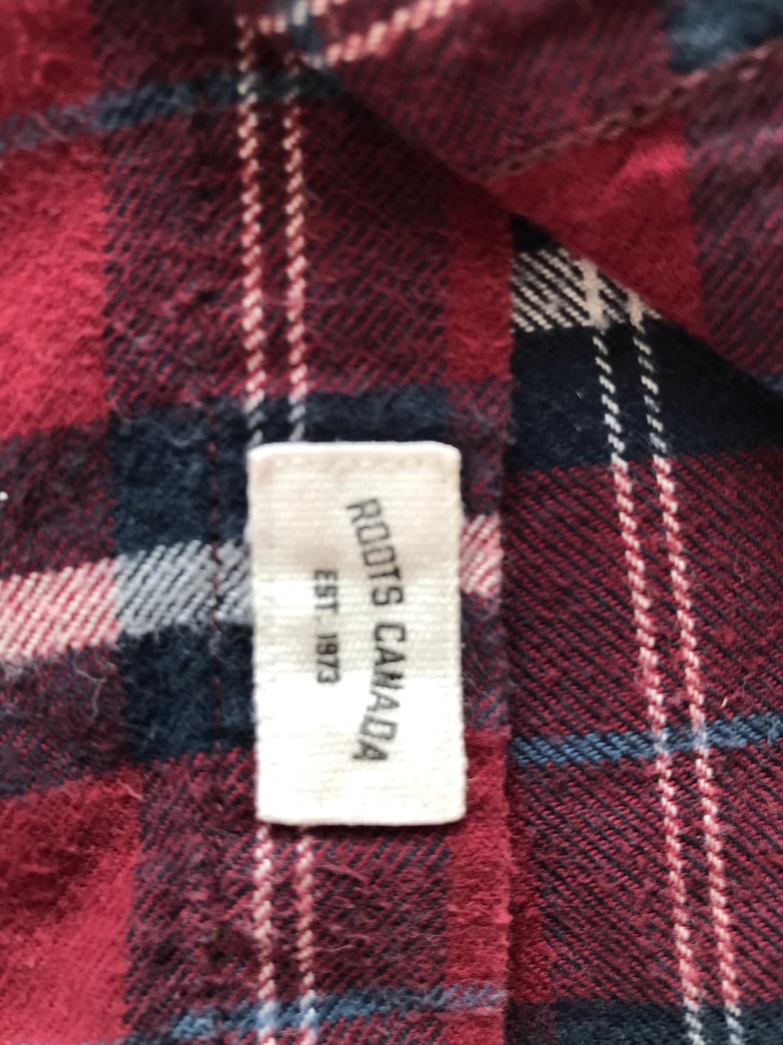 루츠 버건디 체크 면 셔츠 L 상품이미지3