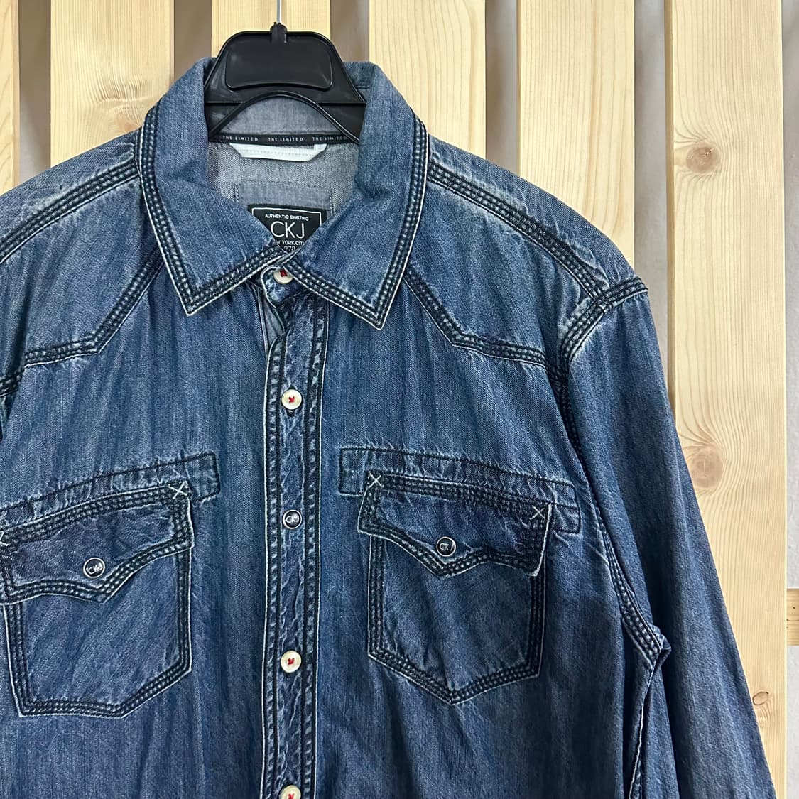 (L) 캘빈클라인 CK 웨스턴 데님 청 셔츠 상품이미지4