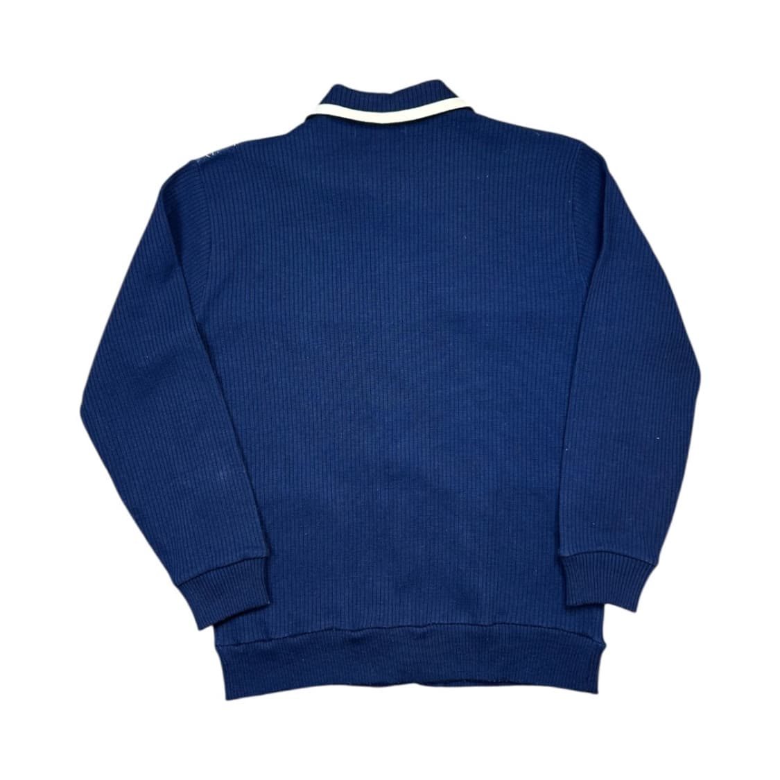 M) 빈티지 JPN 네이비 아가일 패턴 니트 집업 가디건 TK-026 상품이미지2