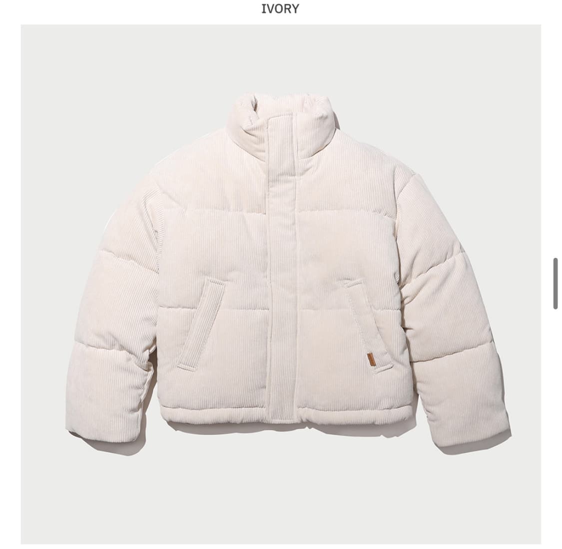 후아유 코듀로이 숏푸퍼(아이보리) 상품이미지1