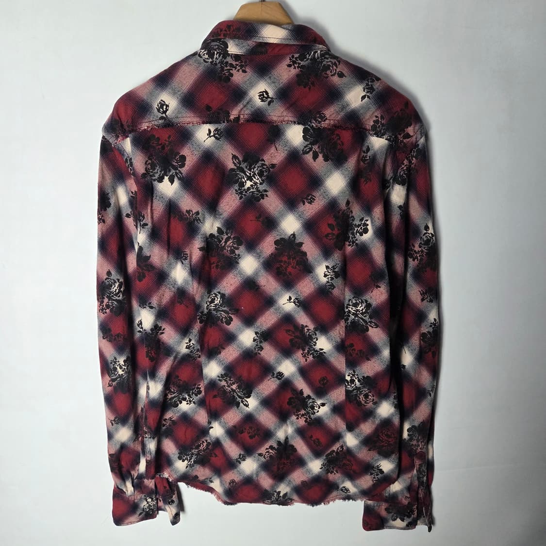 [TornadoMart] 00s 토네이도마트 로즈 디테일 체크 셔츠 상품이미지2