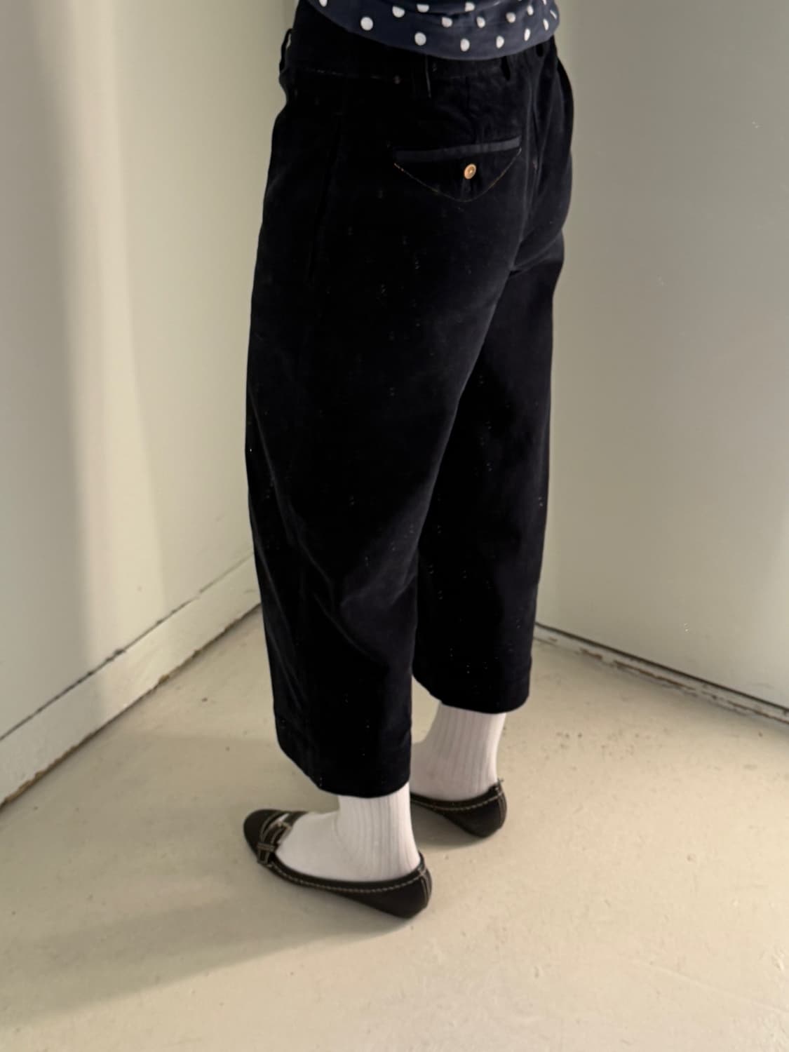 일본빈티지 네이비 코듀로이 7부팬츠 상품이미지3