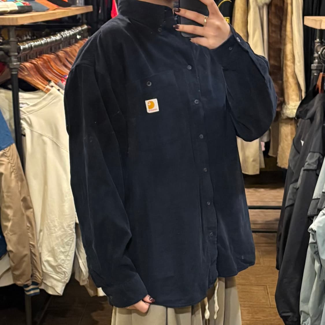 [HI] Carhartt 칼하트 코듀로이 긴팔셔츠 딥네이비 상품이미지4
