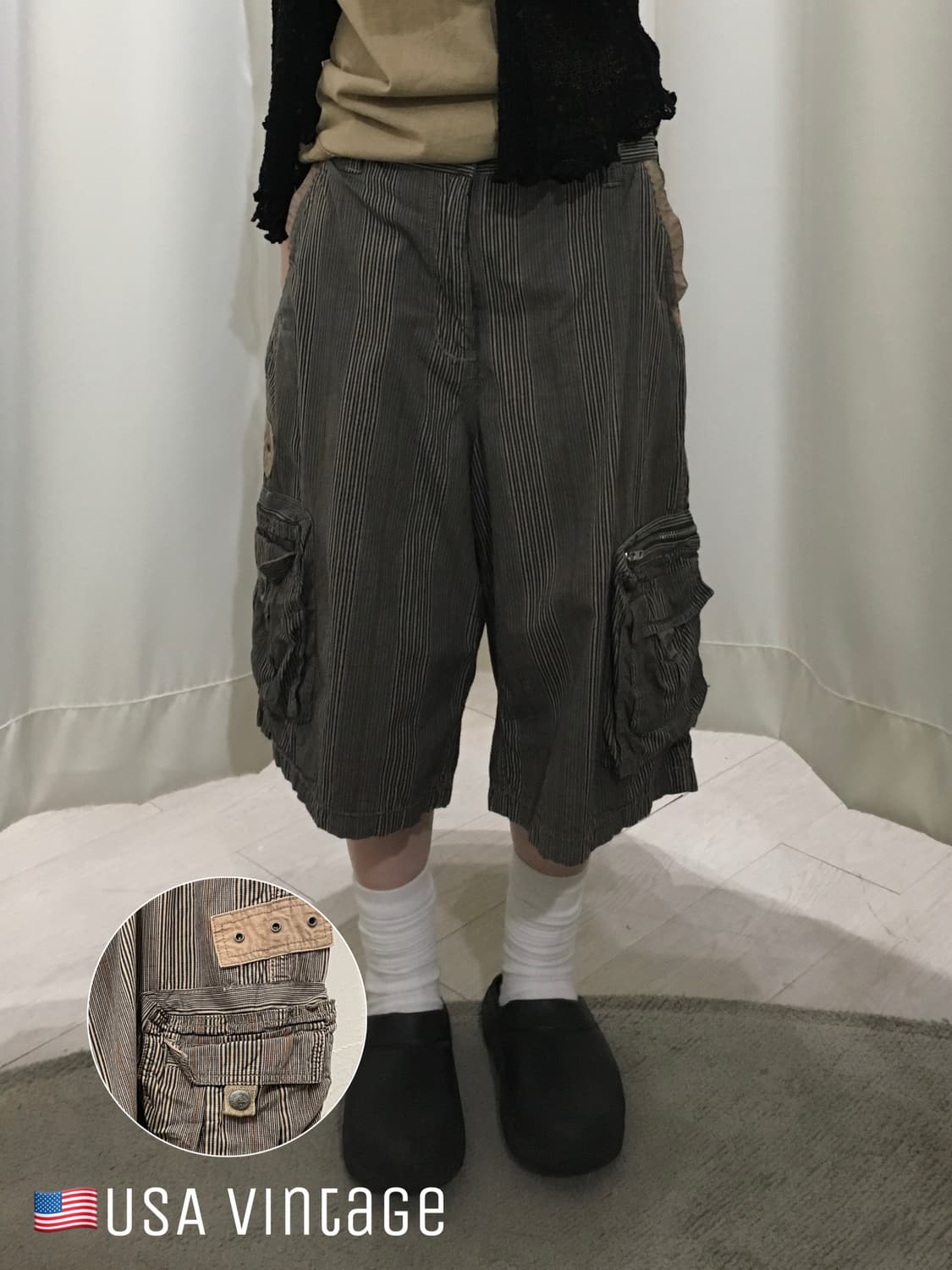 🇺🇸USA vintage stripe bermuda pants 상품이미지1