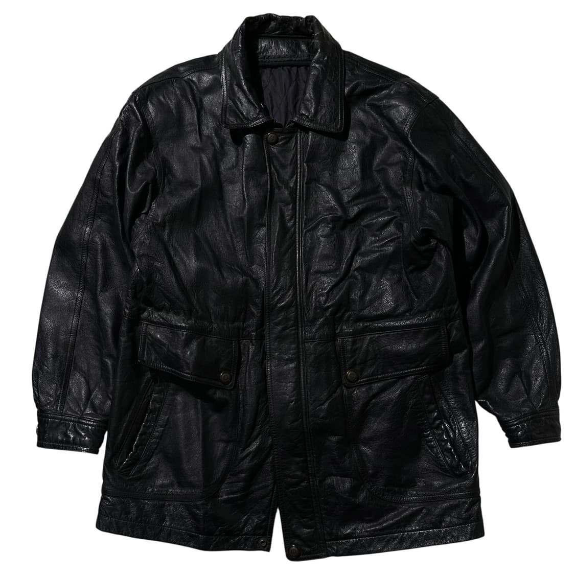 카우 레더 싱글 카코트 블랙 상품이미지1