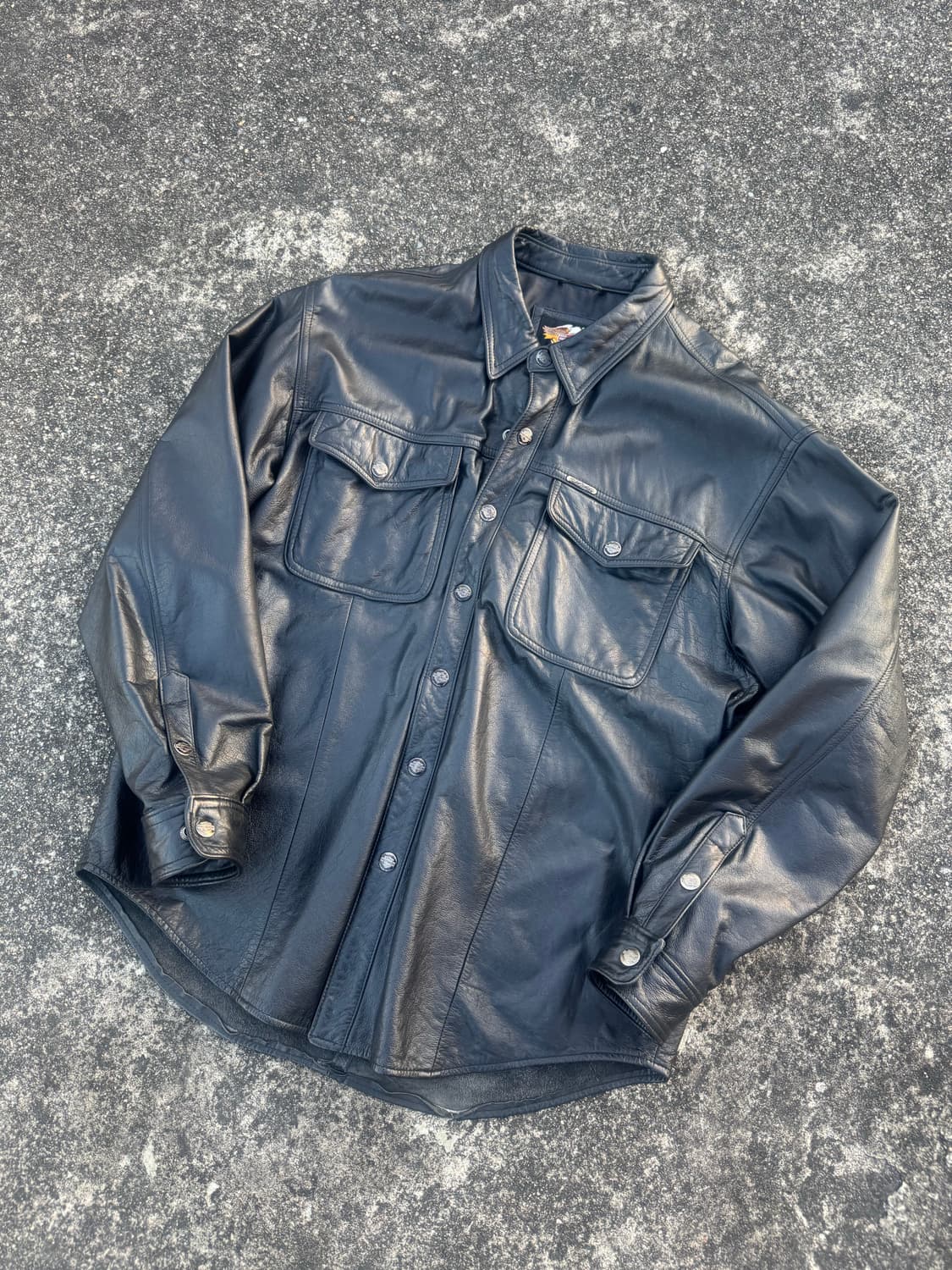 90s 빈티지 할리데이비슨 가죽 레더 셔츠 자켓 XL 상품이미지1