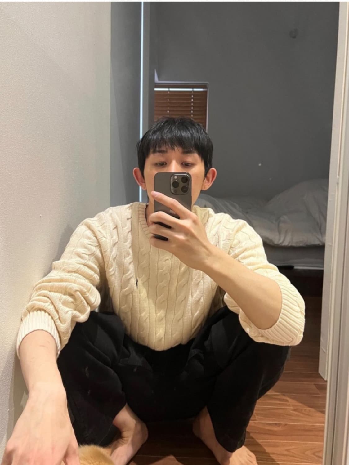 폴로 케이블니트 아이보리 XL 새제품  상품이미지2