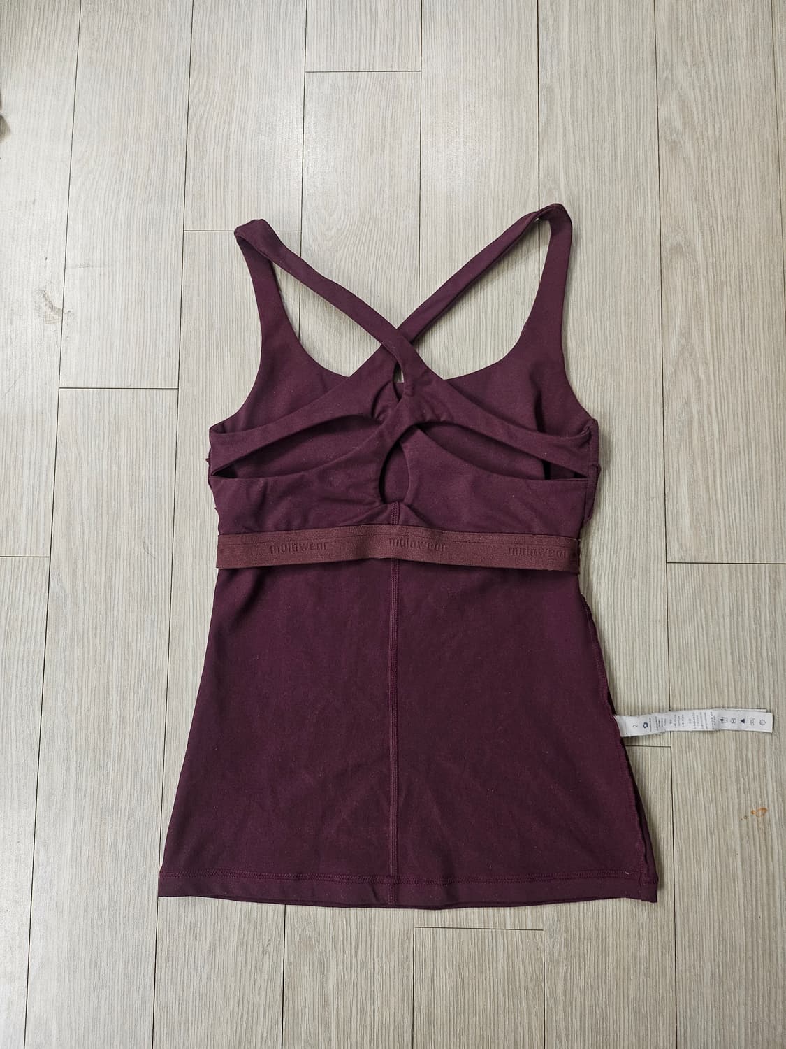 뮬라웨어 롱 브라탑 (버건디 / 2사이즈) 뒷태가 예쁜 X스트랩 상품이미지6