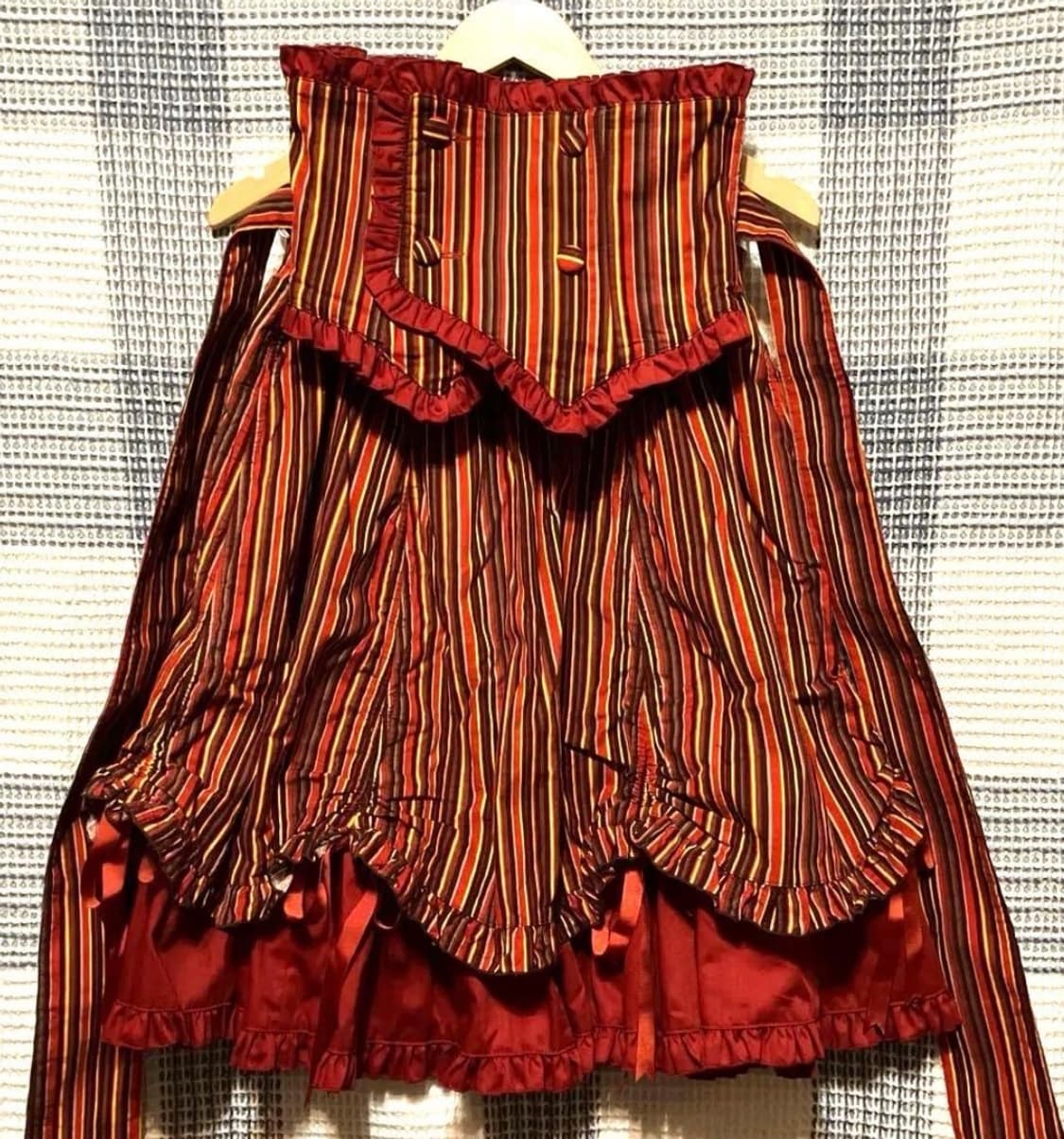 바디라인 코르셋 스커트 스트라이프 고딕 로리타 갸루 프릴레이스리본 상품이미지1