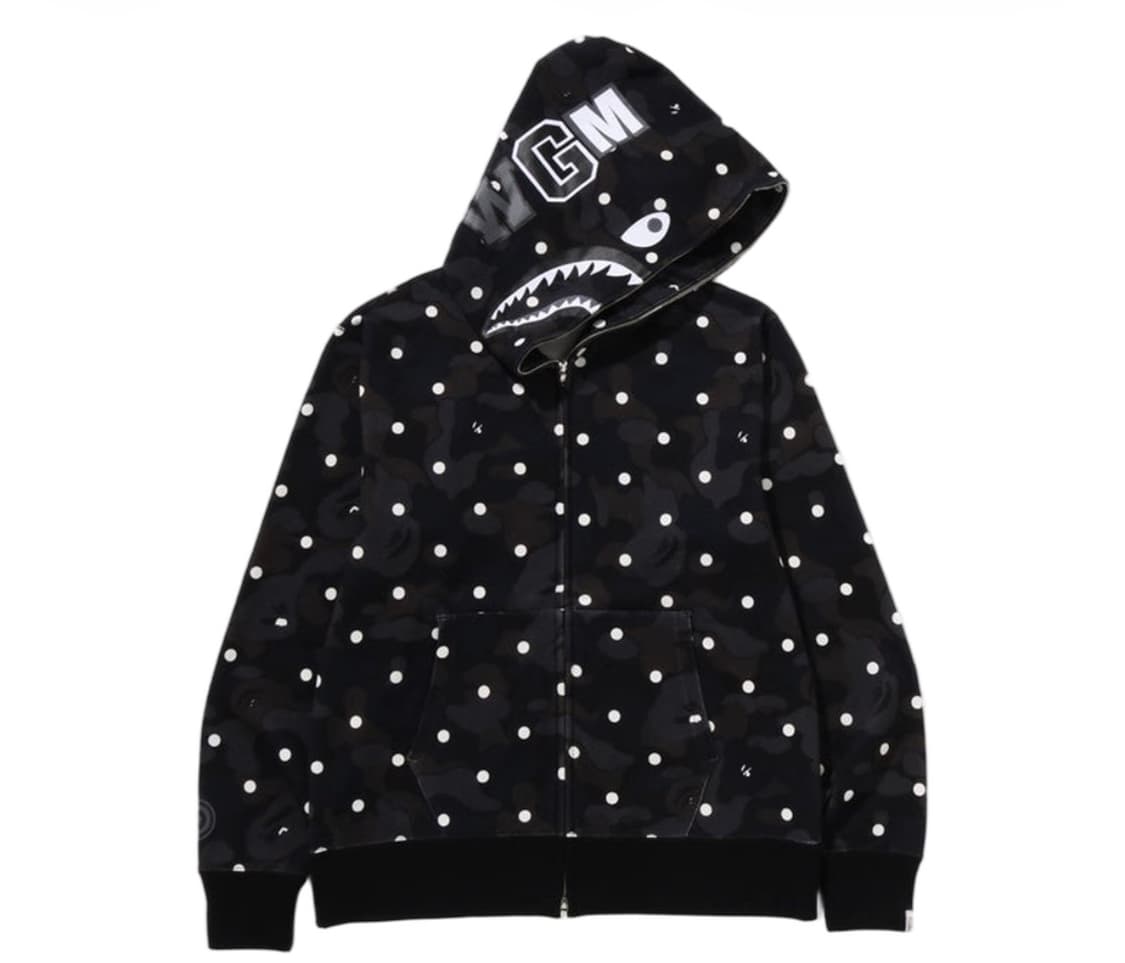 베이프 도트 ABC 닷 샤크 풀 집 후드 블랙 2XL 상품이미지1