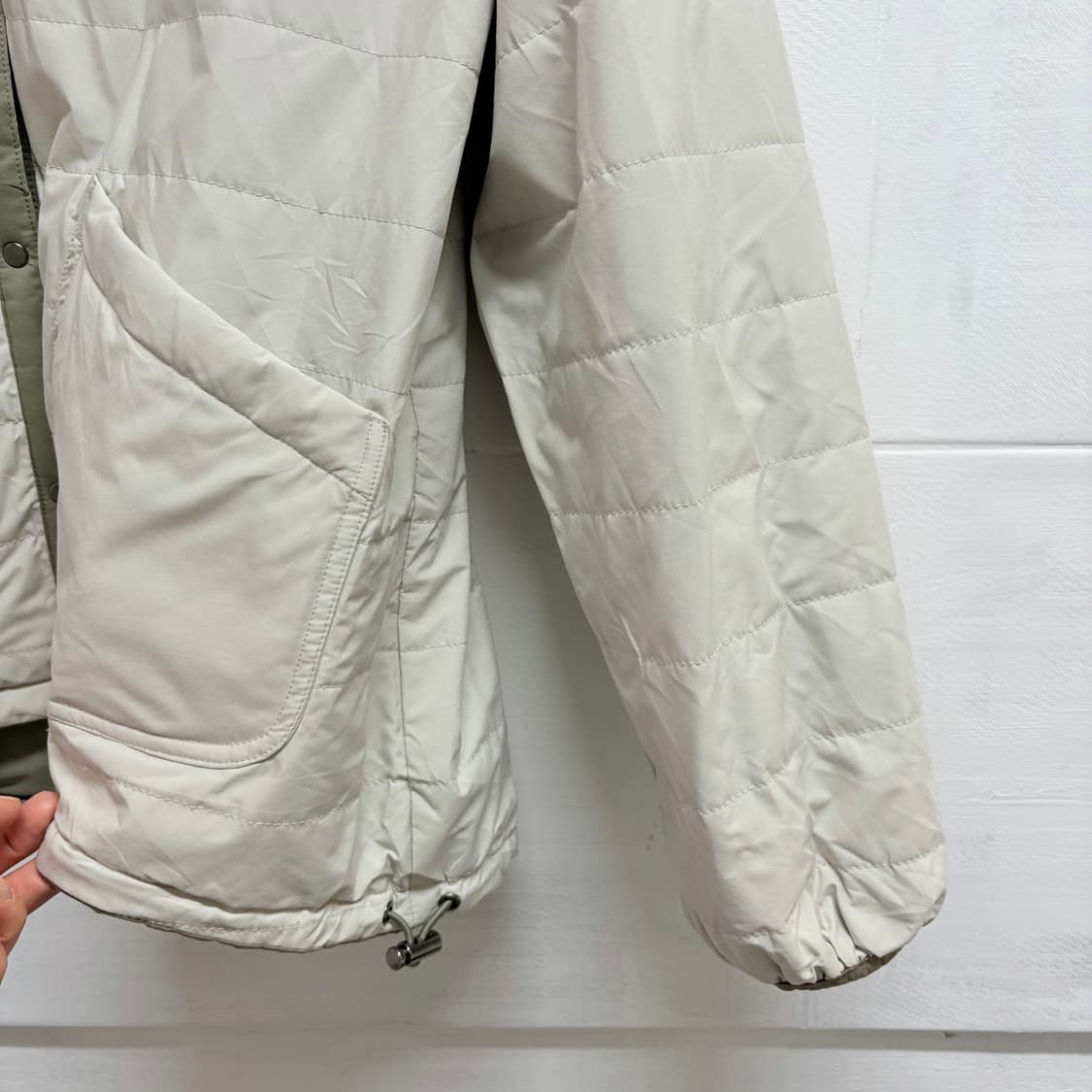 리버서블 카키 노카라 숏 경량 자켓 (JPN) 상품이미지8