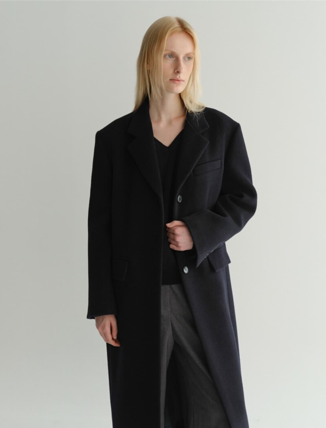 EAAH TAILORING WOOL COAT NAVY 이아 코트 상품이미지4
