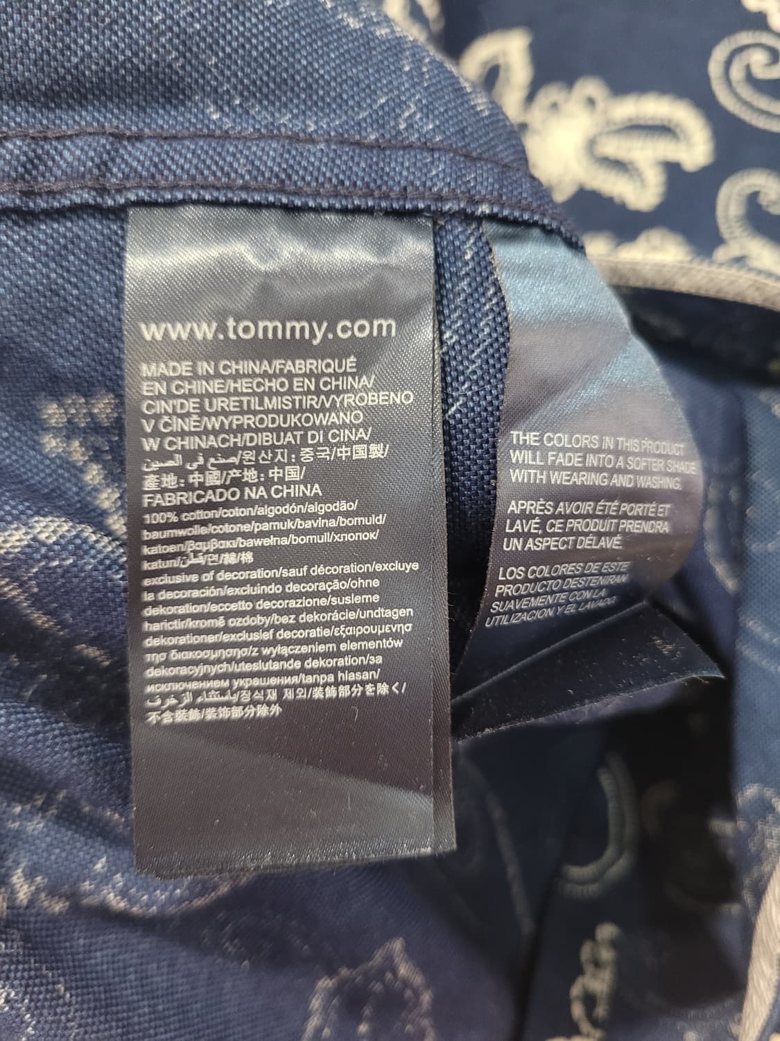 타미힐피거 페이즐리 패턴 셔츠 리얼 인디고 남성 95~100 상품이미지10