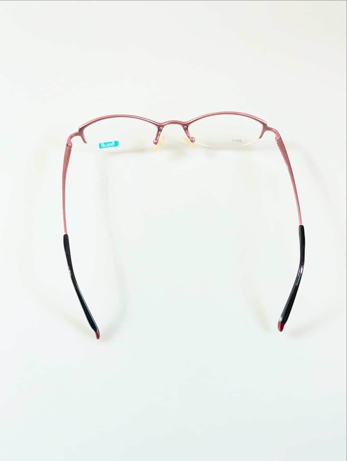 90s FUTIS 핑크 메탈 반무테 스퀘어 빈티지 안경 상품이미지5