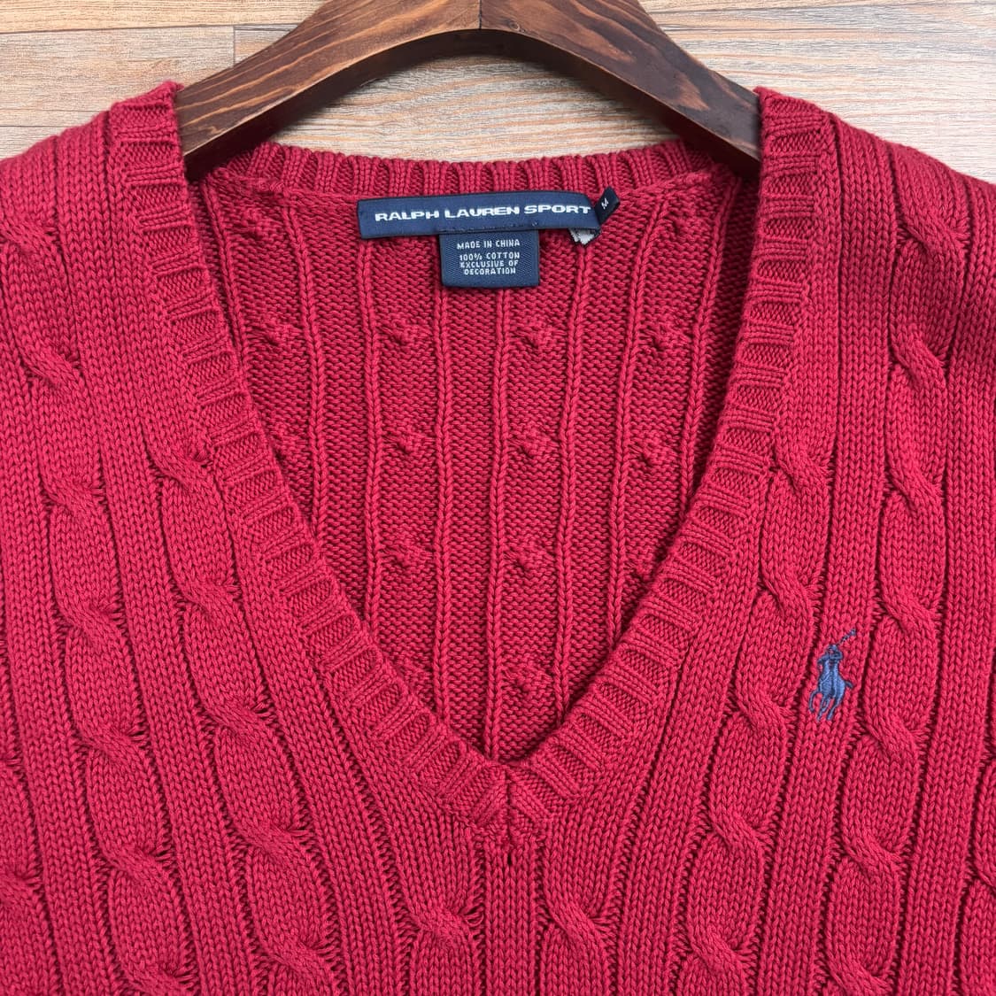 폴로 랄프로렌 여성 M 66 케이블 니트 레드 정품 수입 상품이미지2