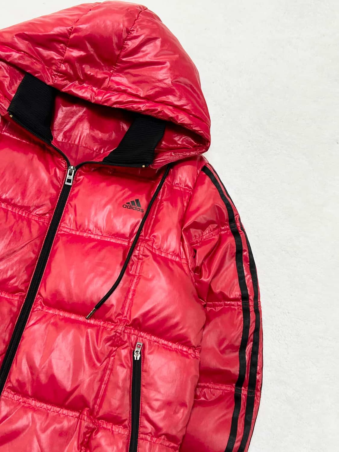 아디다스 레드 삼선 덕다운 패딩 상품이미지7