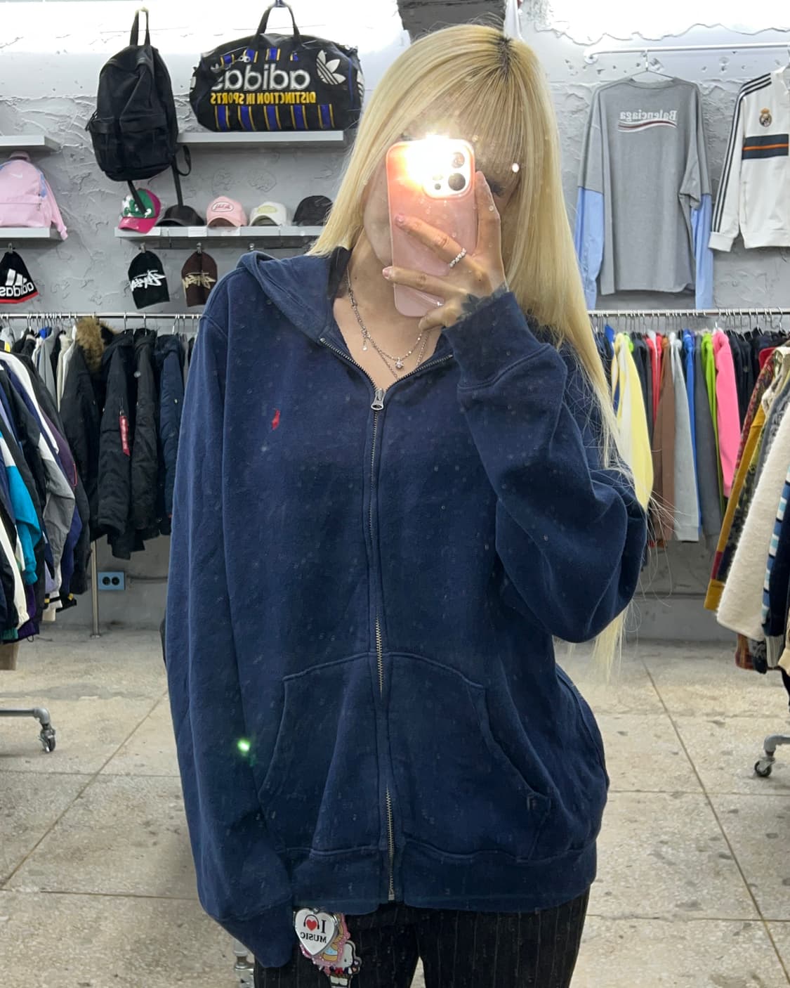 착샷O 폴로 네이비 후드집업 상품이미지4