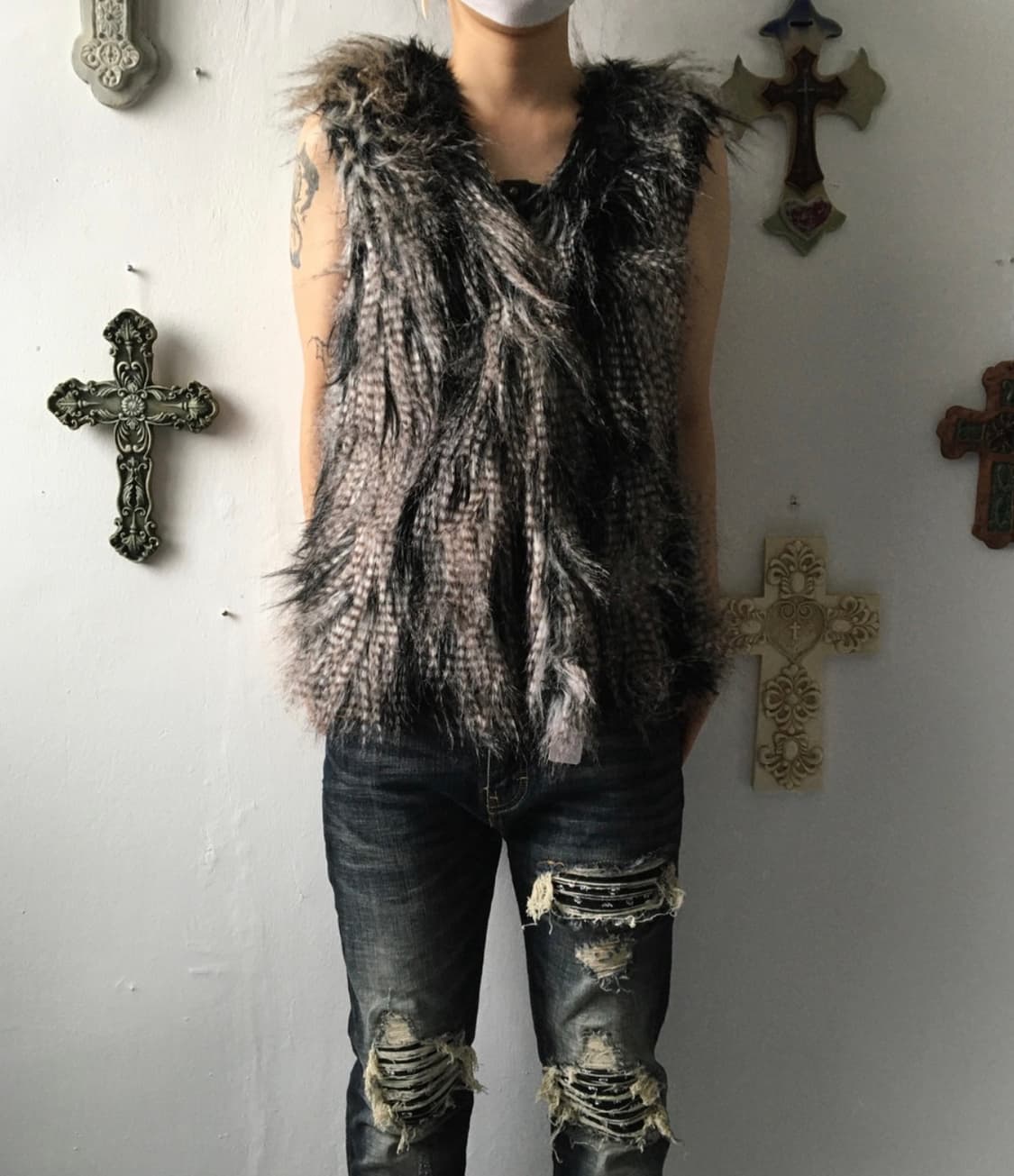 DKNY 퍼 베스트 상품이미지2