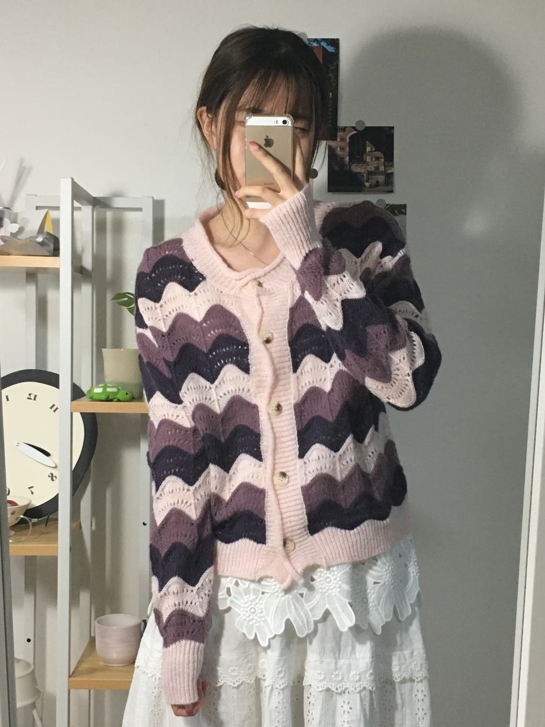 바이올렛 물결 가디건 상품이미지1