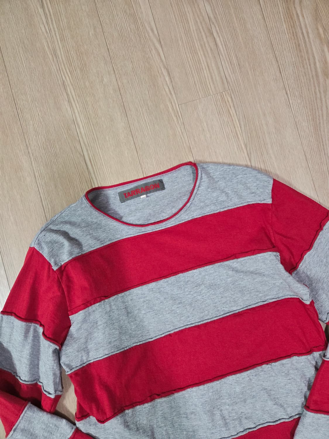 타라곤 재팬 레드 스트라이프 롱 슬리브 티셔츠 상품이미지2