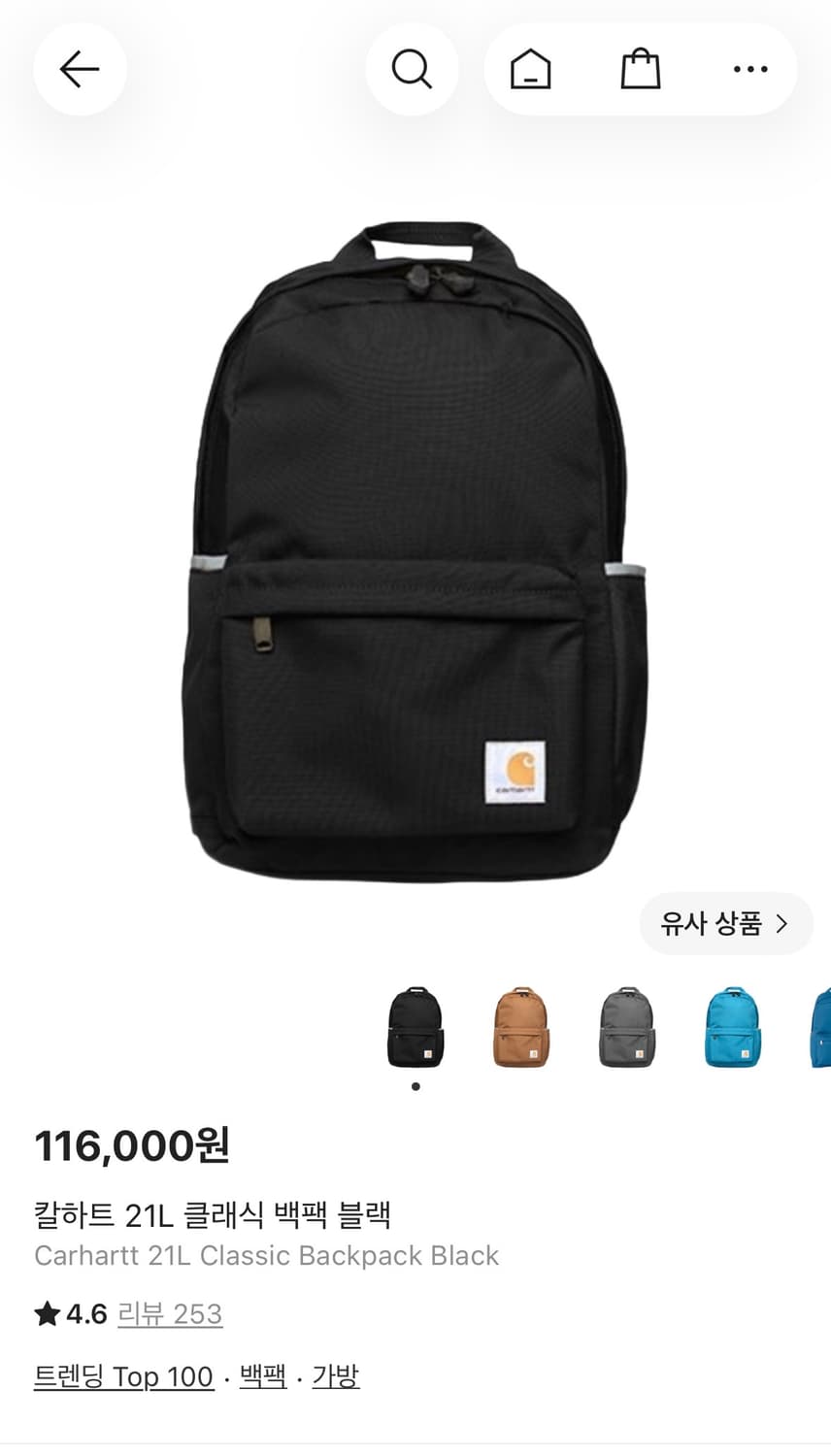 칼하트 21L 클래식 백팩 상품이미지1