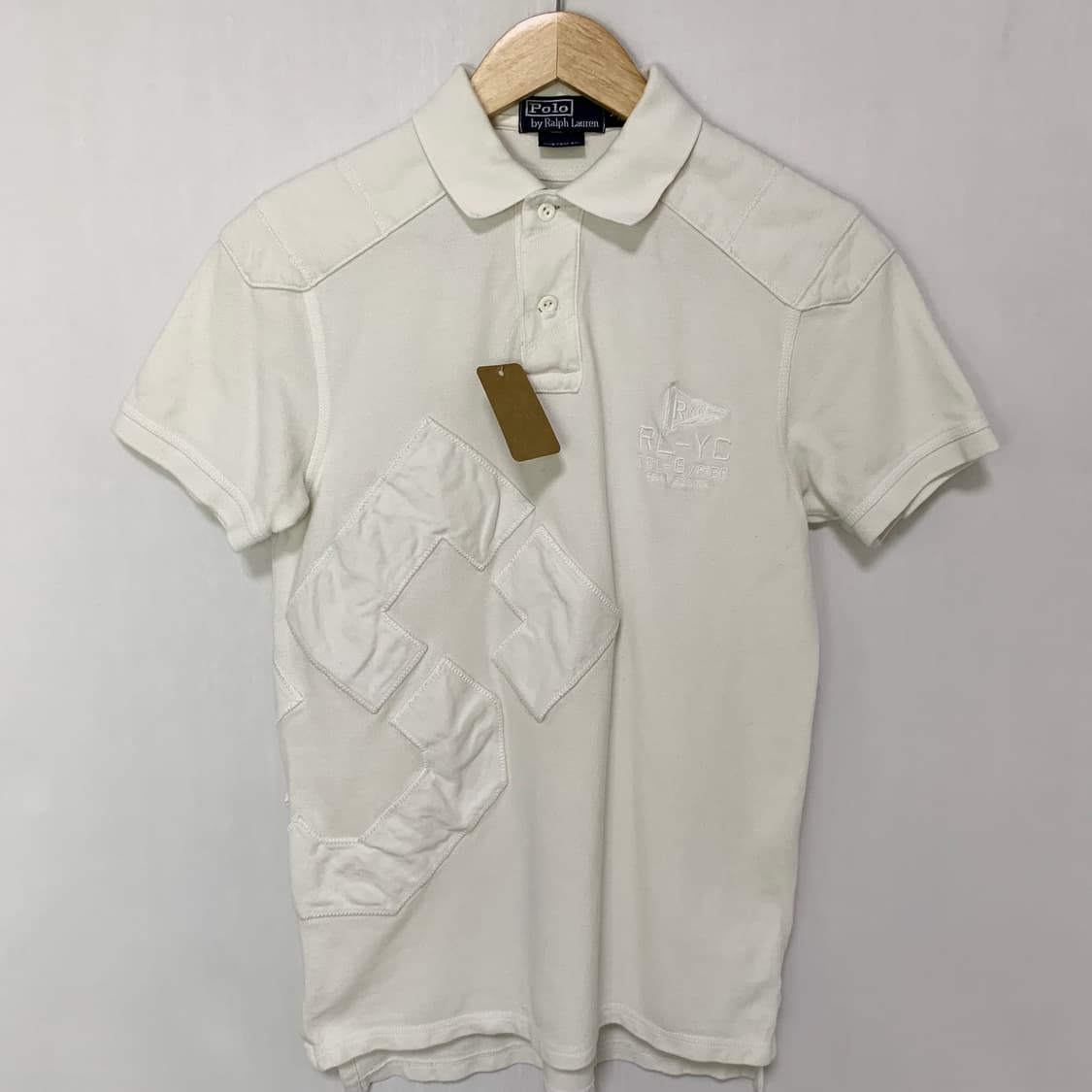 폴로랄프로렌 아이보리 빅 패치 반팔 카라 티셔츠 폴로티 M 상품이미지4