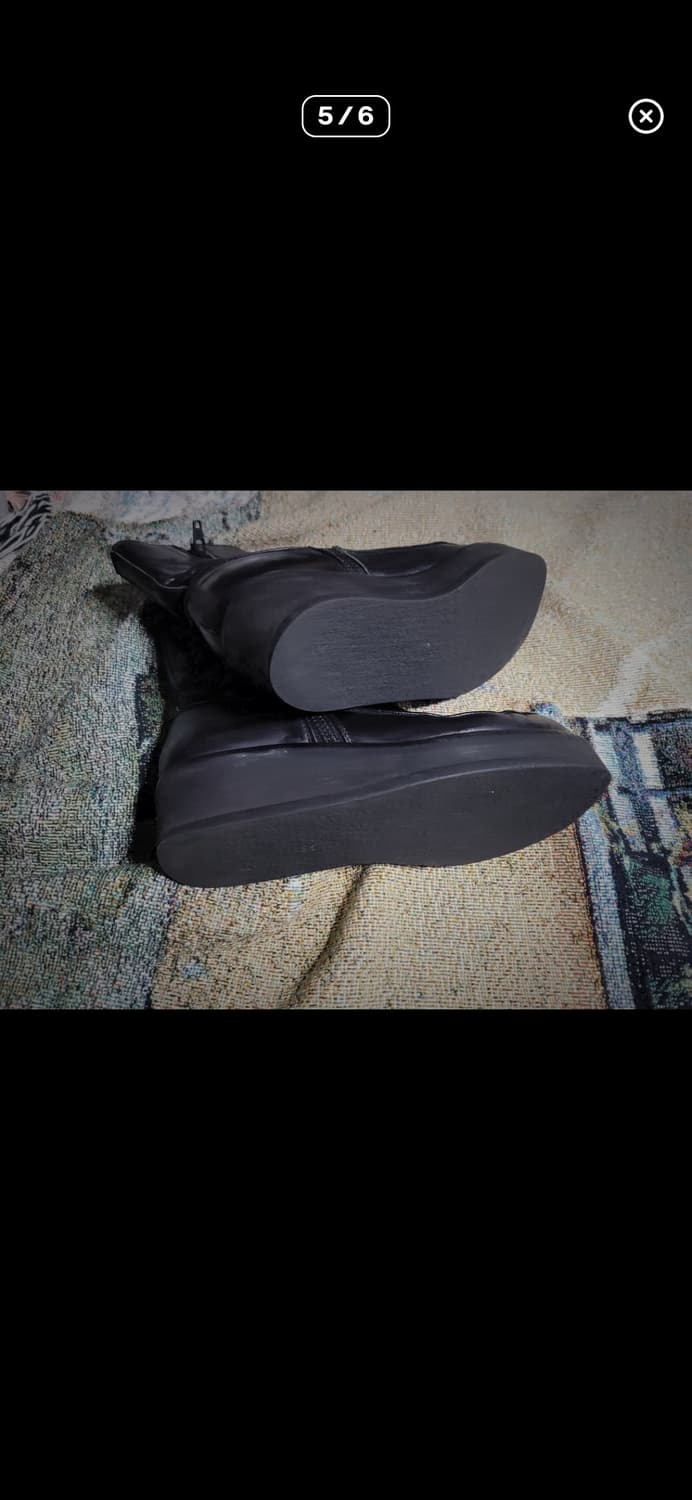 요지 야마모토 레이디스 블랙 레더 부츠 상품이미지4