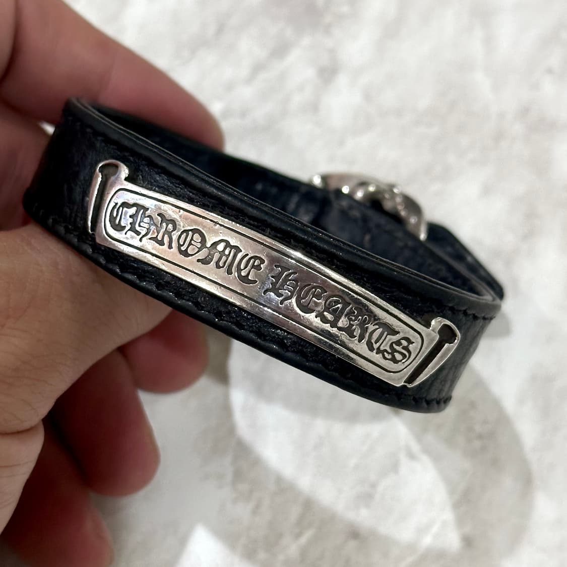 크롬하츠 레터링 레더 팔찌(9/상태굿) 상품이미지3