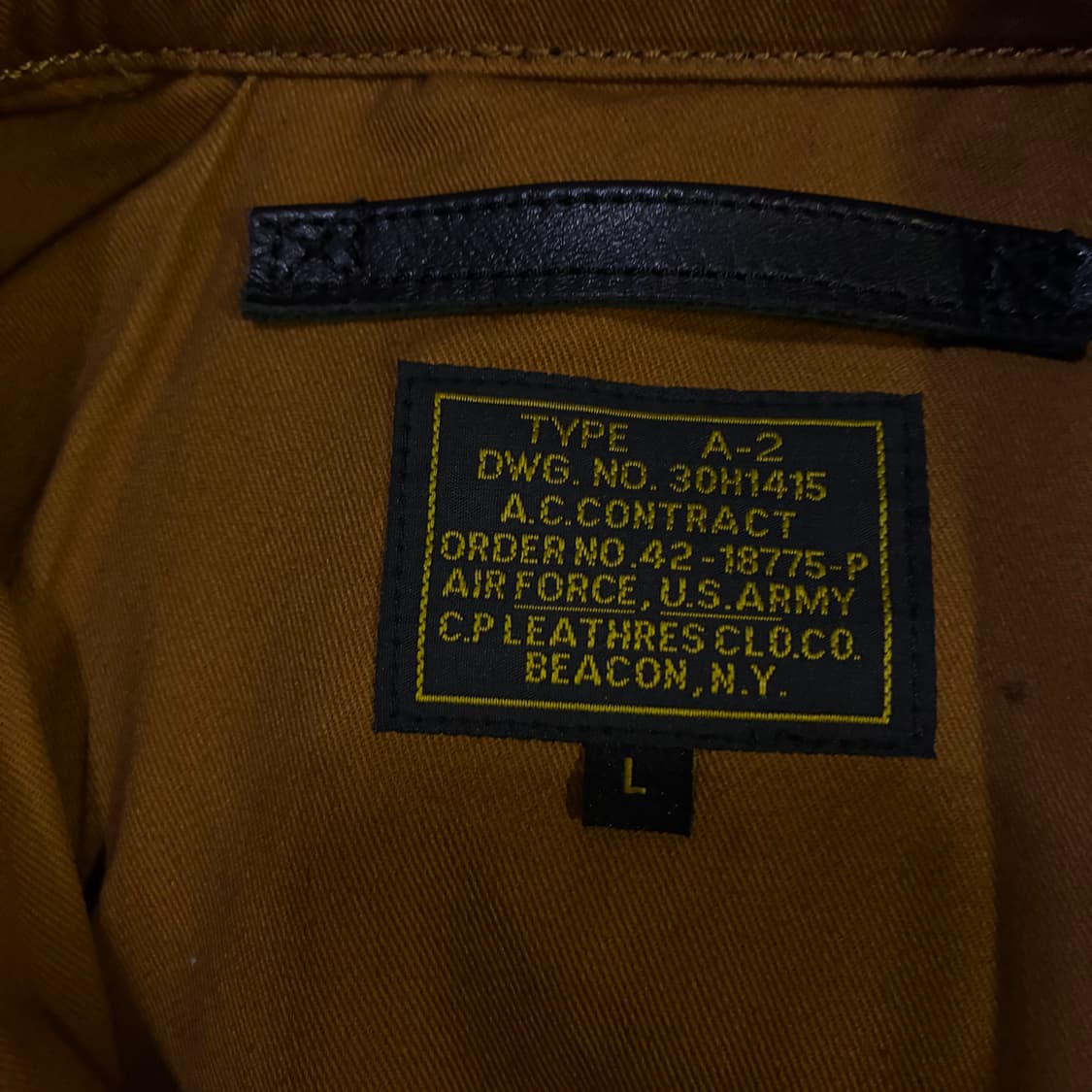 타입 Type A-2 레더 자켓 상태sss급 L 상품이미지3