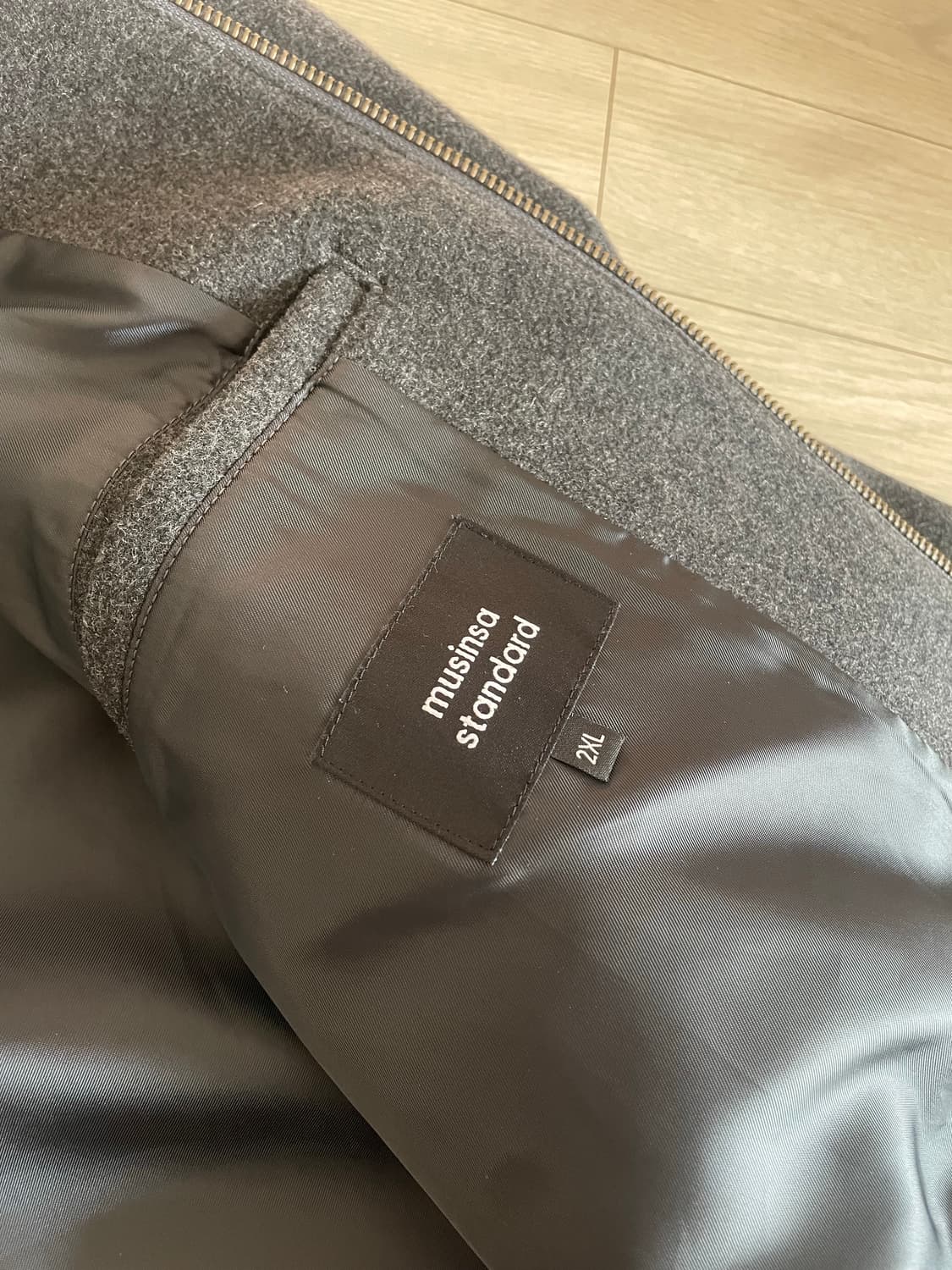 무탠다드 울 블렌드 해링턴 자켓(차콜, XXL) 상품이미지5